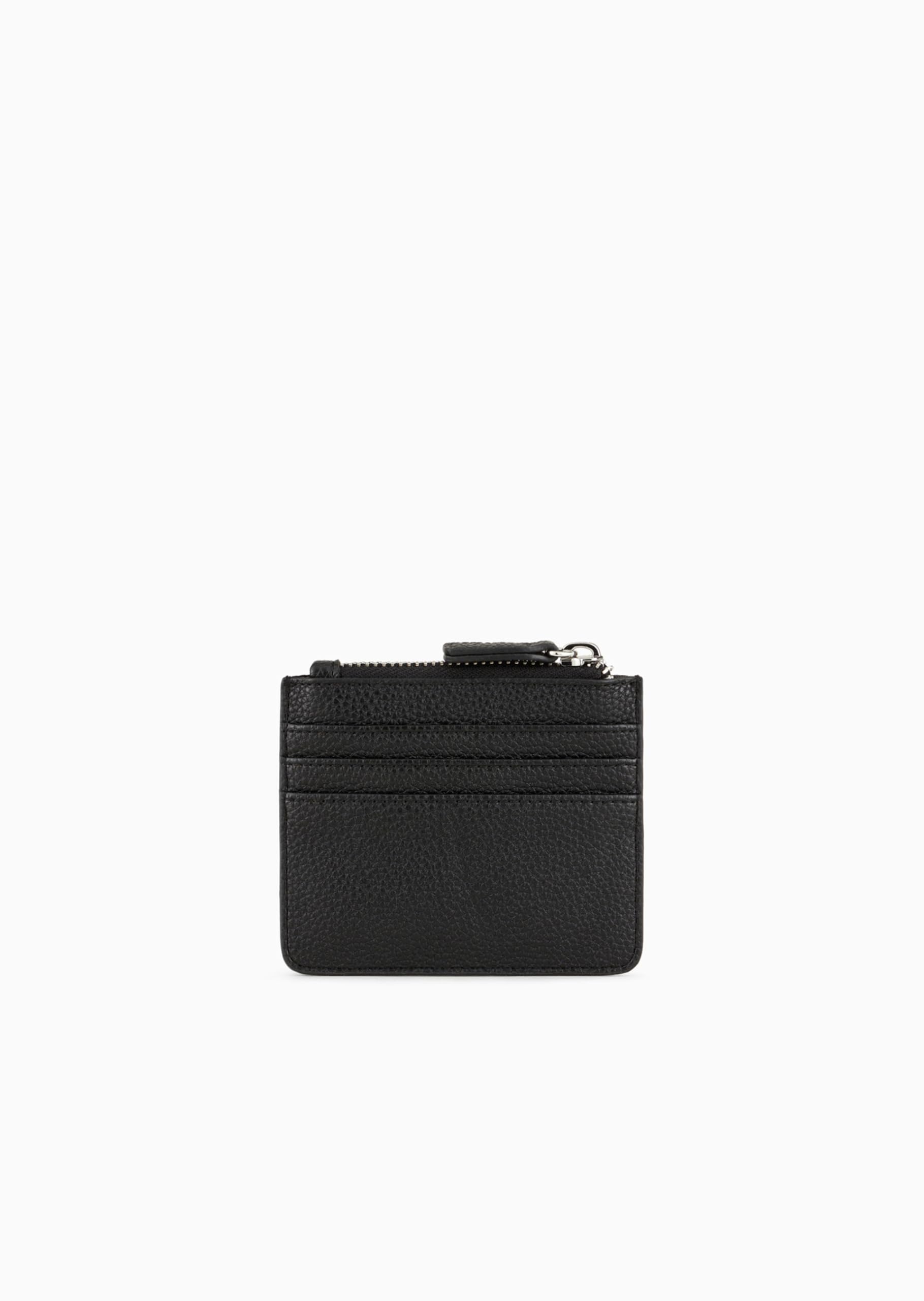 Armani Exchange Men's Slim RFID Blocking Leather Credit Card Holder Wallet - Perfect for Business, Travel & Everyday Use