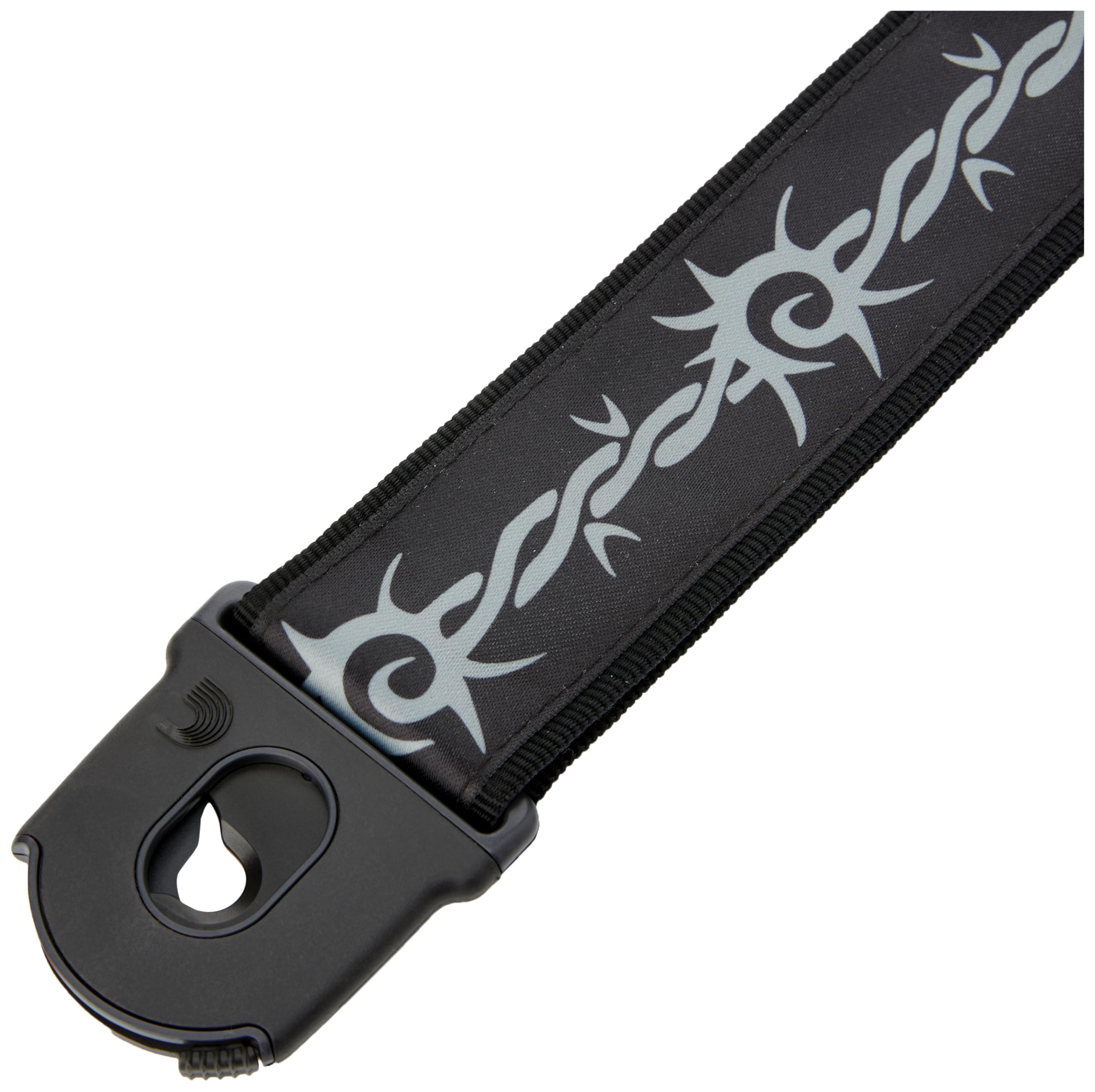 D'Addario Locking Guitar Strap for Electric & Acoustic Guitars - Secure & Adjustable Bass Guitar Strap with Barbed Wire Design - Perfect for Live Performances & Studio Sessions