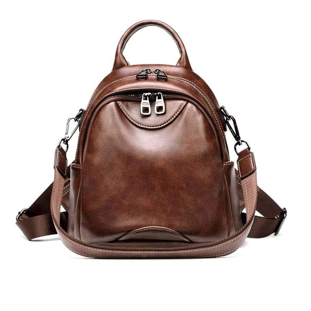 LIUZH Women's Leather Backpack 2020 - Large Capacity Fashion School Bag for Girls & Women with Double Zipper - Perfect for College, Travel & Work Commute