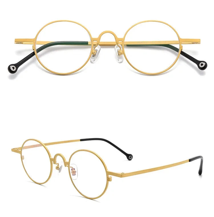 Aror Unisex Full Rim Round Titanium Eyeglasses Frame 494080 - Lightweight & Durable Eyewear for Men & Women | Perfect for Reading, Driving & Everyday Use