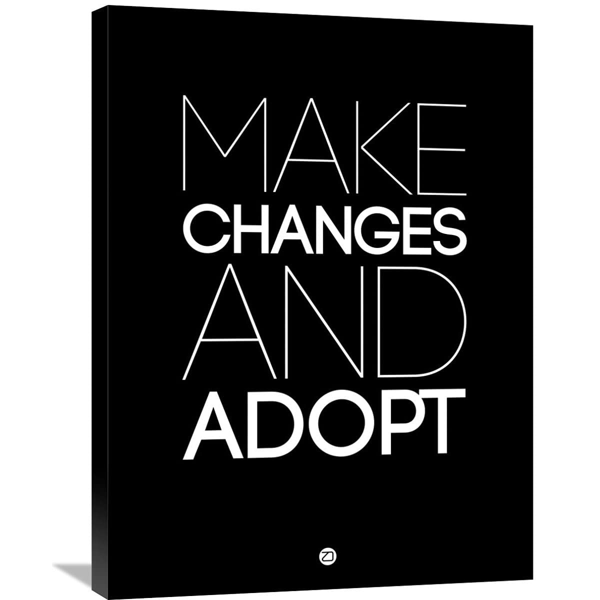 Naxart Studio 'Make Changes and Adopt 1' Stretched Canvas Wall Art - 16x12 Inches Modern Abstract Painting for Living Room, Bedroom & Office Decor