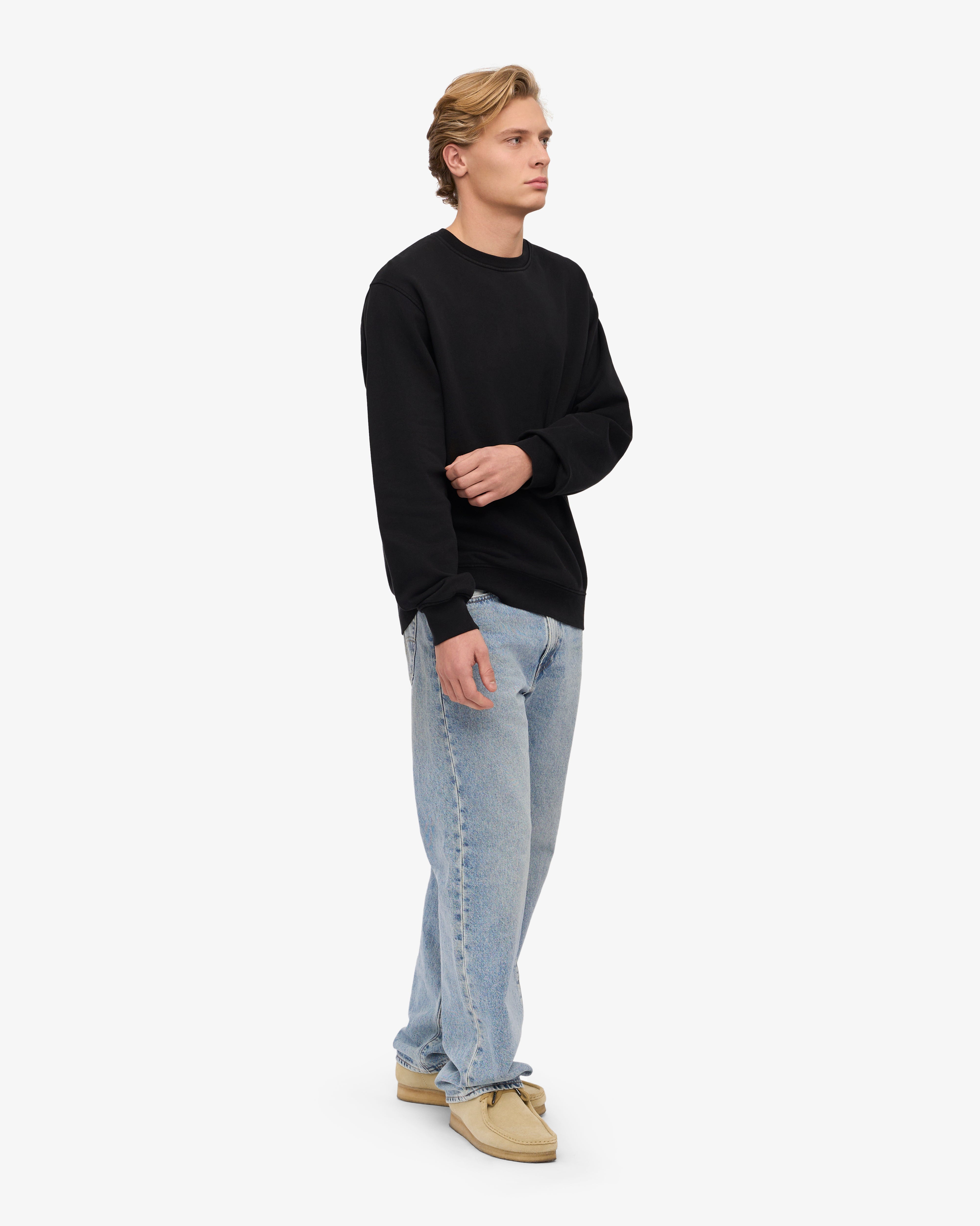Classic Organic Cotton Crew Neck T-Shirt for Men - Soft & Comfortable Deep Black Tee - Perfect for Casual Wear, Gym & Everyday Outfits