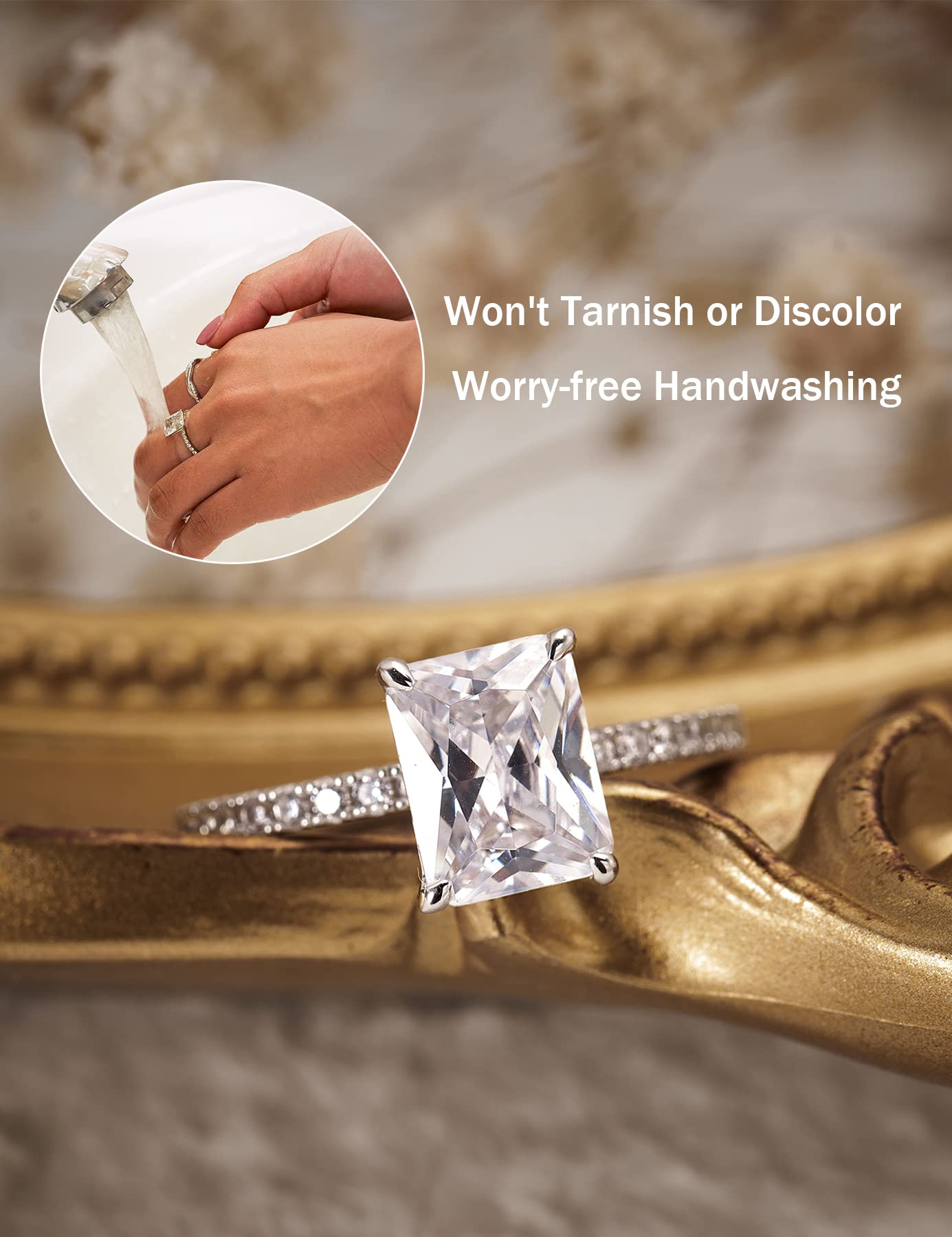 2CT Pear Shaped Engagement Rings for Women - Teardrop Sterling Silver Wedding Rings with 18K White Gold Plated Cubic Zirconia - Promise Rings for Her, Anniversary Gift, Proposal Jewelry (Perfect for Valentine's Day, Christmas & Special Occasions)
