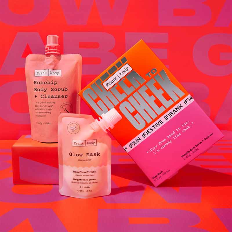 Frank Body Cheek To Cheek Gift Set - Natural Skincare Duo for Glowing Skin | Perfect for Gifts & Self-Care Routine