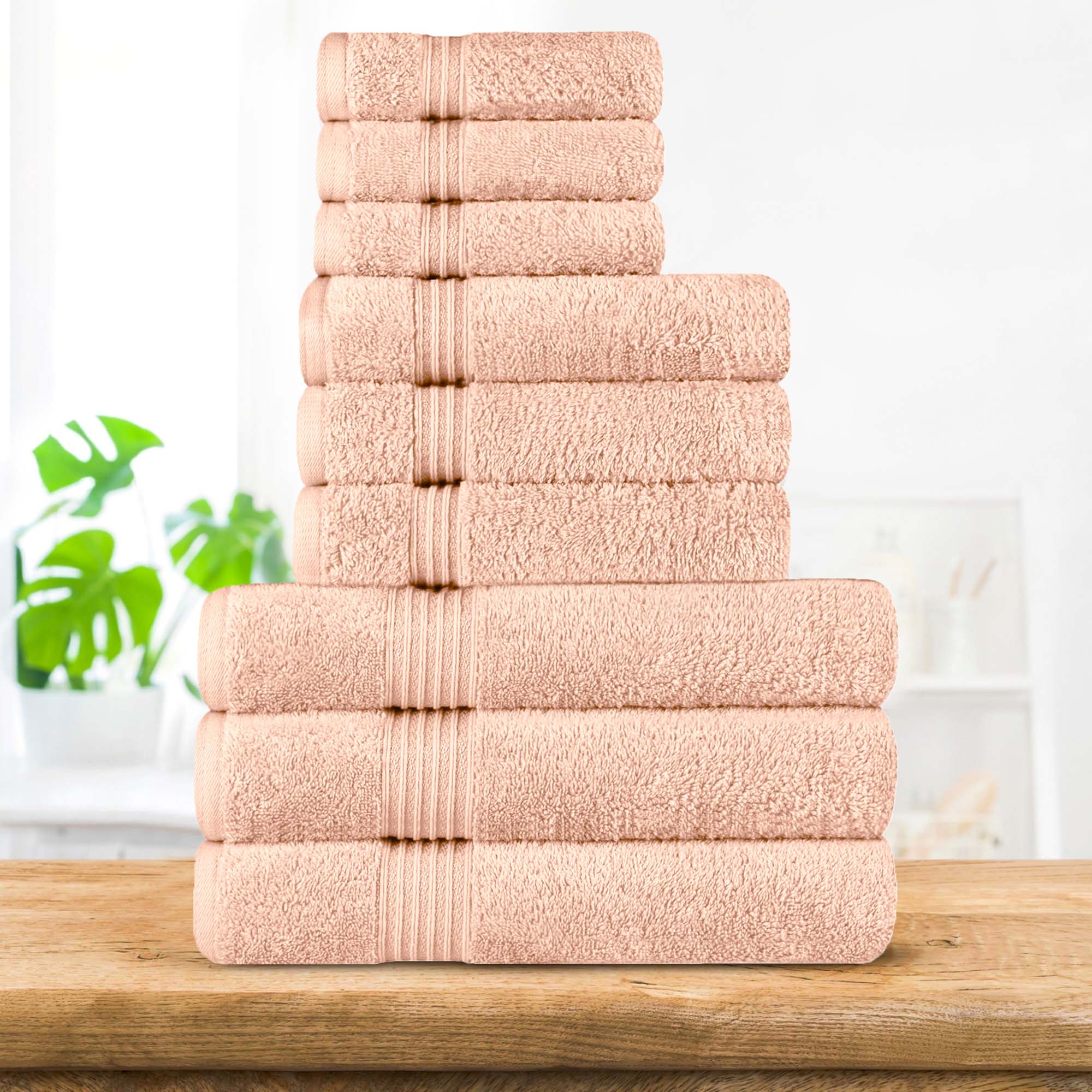 Premium Egyptian Cotton 9-Piece Bath Towel Set - Ultra Soft, Highly Absorbent, Quick-Drying - Perfect for Spa, Bathroom & Luxury Home Use