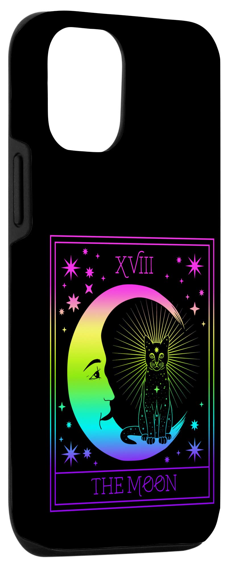 iPhone 12/12 Pro Case - Tarot Card Crescent Moon & Cat Design | Pastel Goth Wiccan Witch Style | Protective Phone Cover for Magic Lovers & Spiritual Practitioners | Perfect for Wiccan Rituals, Tarot Readings & Gothic Fashion