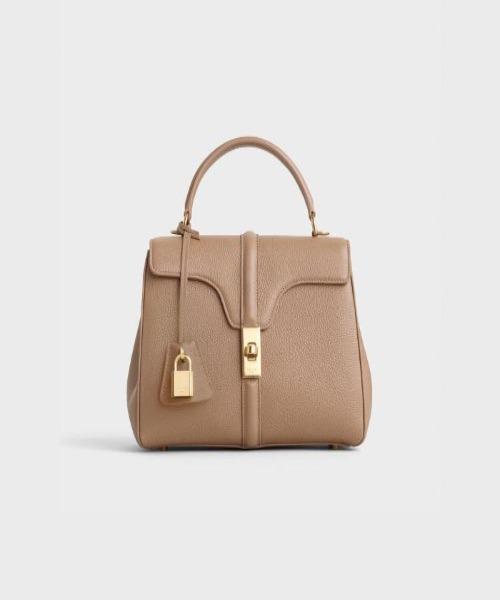Celine Small 16 Handbag in Beige Grained Calfskin Leather - Luxury Crossbody Bag for Women, Perfect for Work, Travel & Evening Events