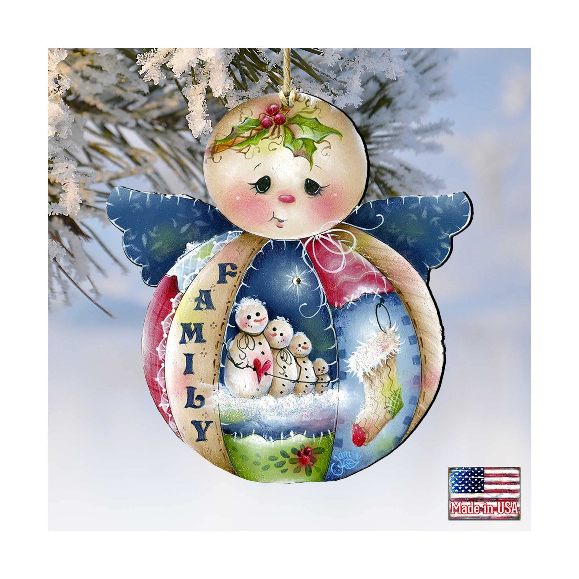 Handcrafted Wooden Snowman Ornament Set of 2 - Easter & Spring Home Decor - Perfect for Christmas Tree, Gift Giving & Seasonal Display