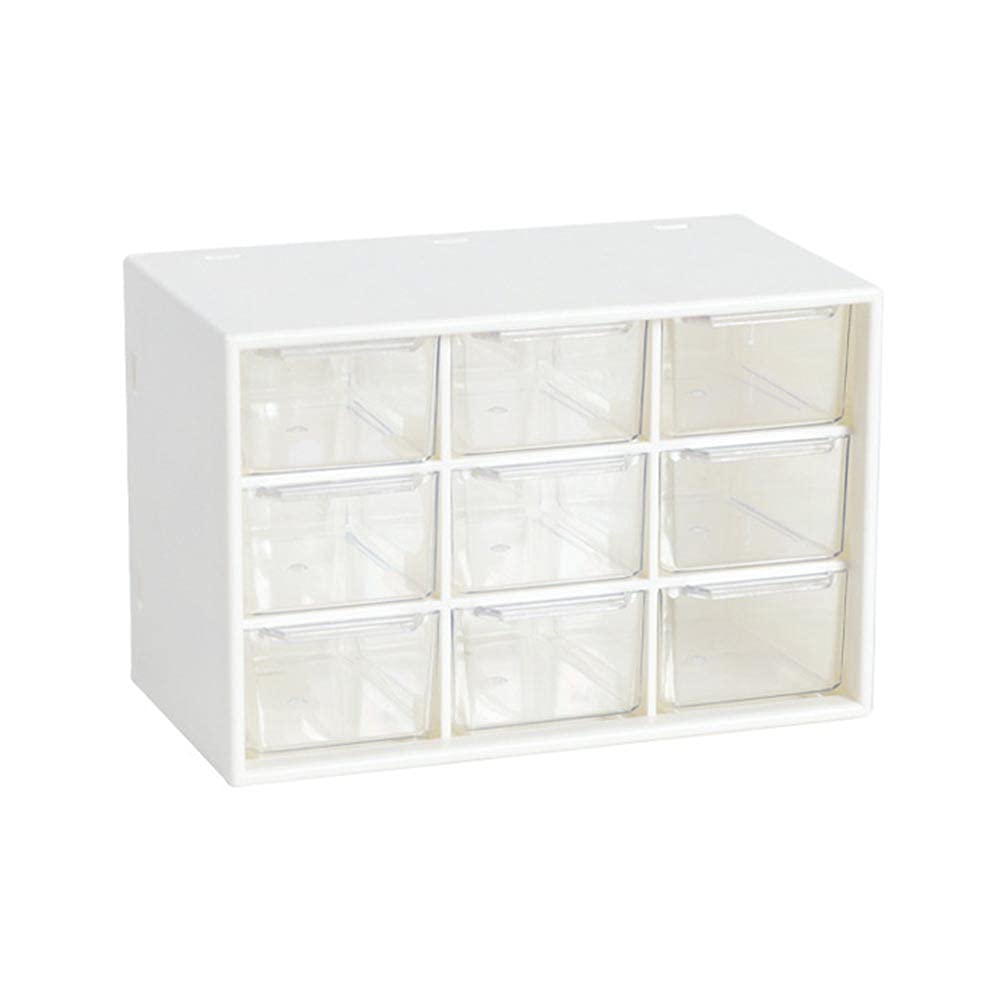 BenRan 9 Grids Desktop Jewelry Organizer Box - Dustproof Drawer Storage for Earrings, Rings, Necklaces & Makeup Accessories | Perfect for Bedroom Vanity, Bathroom Counter & Travel Cosmetics Organization