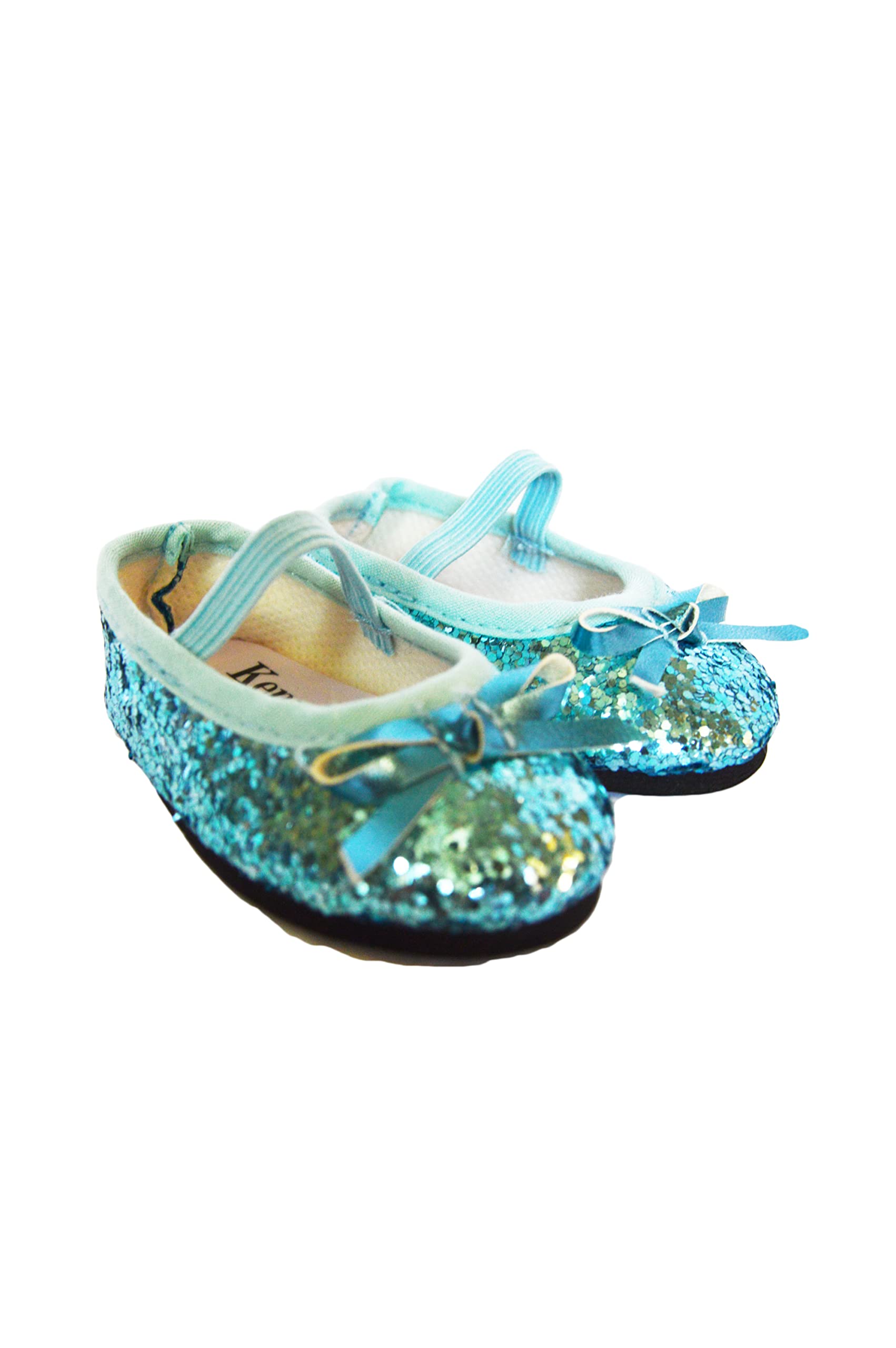 Blue Sparkle Flats for 18 Inch Girl Dolls - Comfortable Doll Shoes for American Girl Dolls & 18