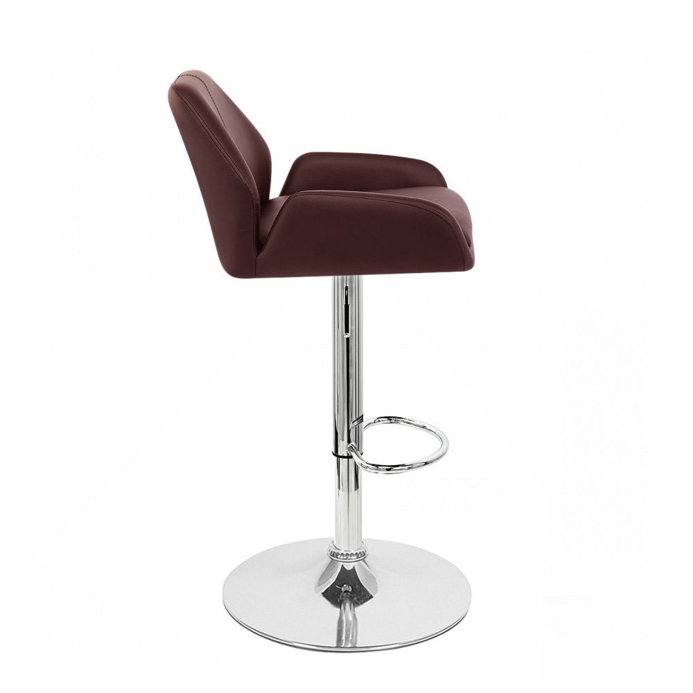 Tesla Leather Adjustable Height Counter Bar Stool in Espresso – Perfect for Kitchen Islands, Home Bars, and Modern Dining Spaces