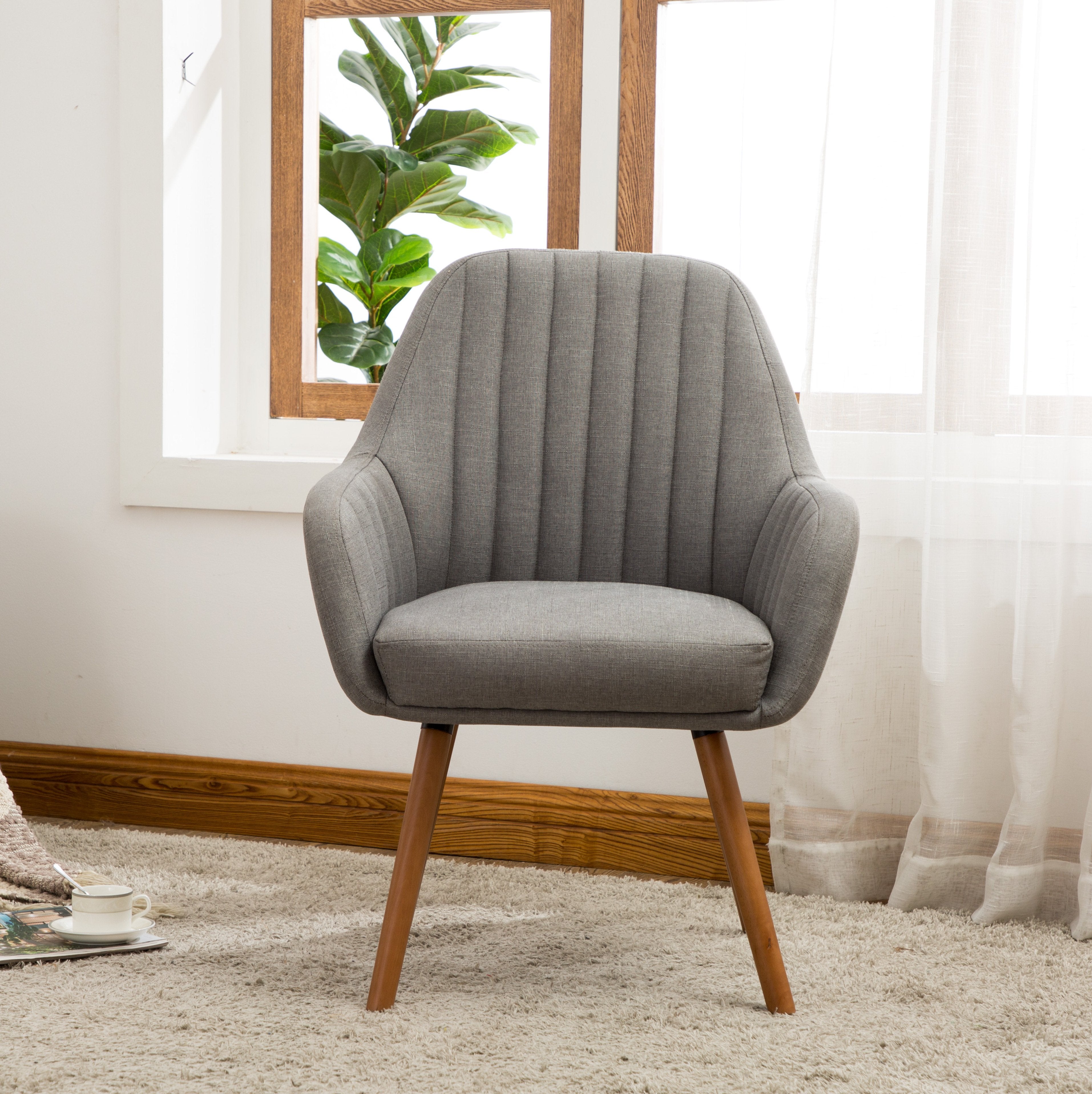 Roundhill Furniture Tuchico Modern Fabric Accent Chair - Stylish Living Room Seating for Home Office, Lounge & Reading Nook