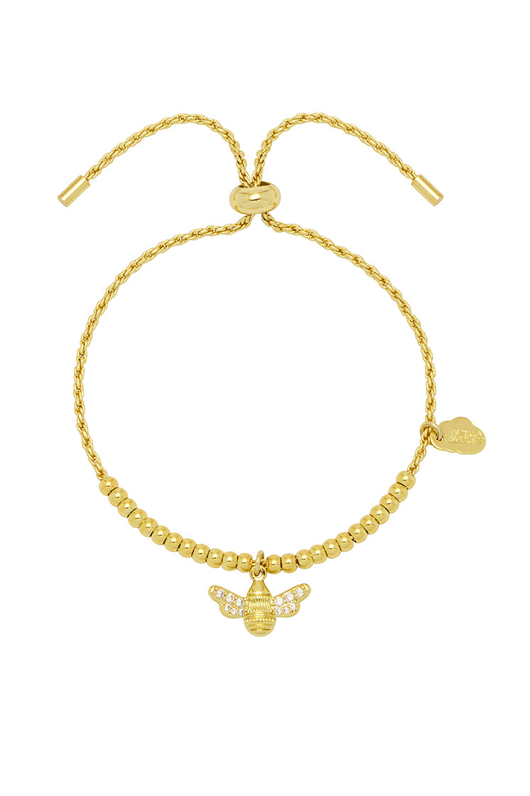 CZ Bee Charm Amelia Bracelet - Dainty Gold Bee Jewelry for Women, Elegant Layering Bracelet for Everyday Wear | Perfect for Gifts, Date Nights & Boho Style