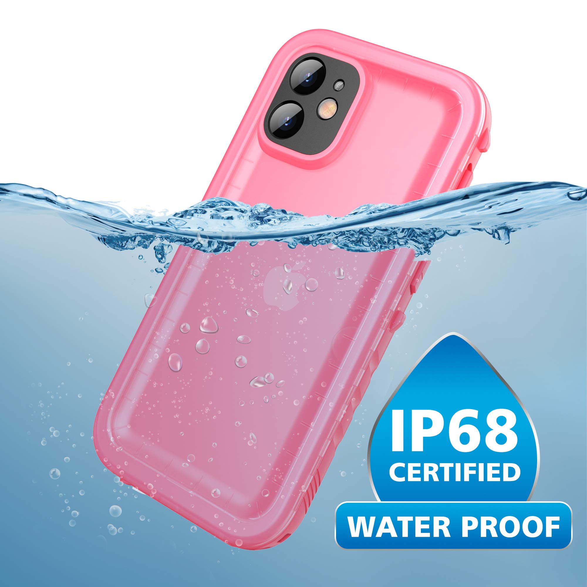 Waterproof Shockproof Rugged Case for iPhone 12 Mini 5.4 Inch - Full Body Protection with Built-in Screen Protector, Dustproof & Durable Cover (Pink) | Perfect for Outdoor Adventures, Travel & Daily Use