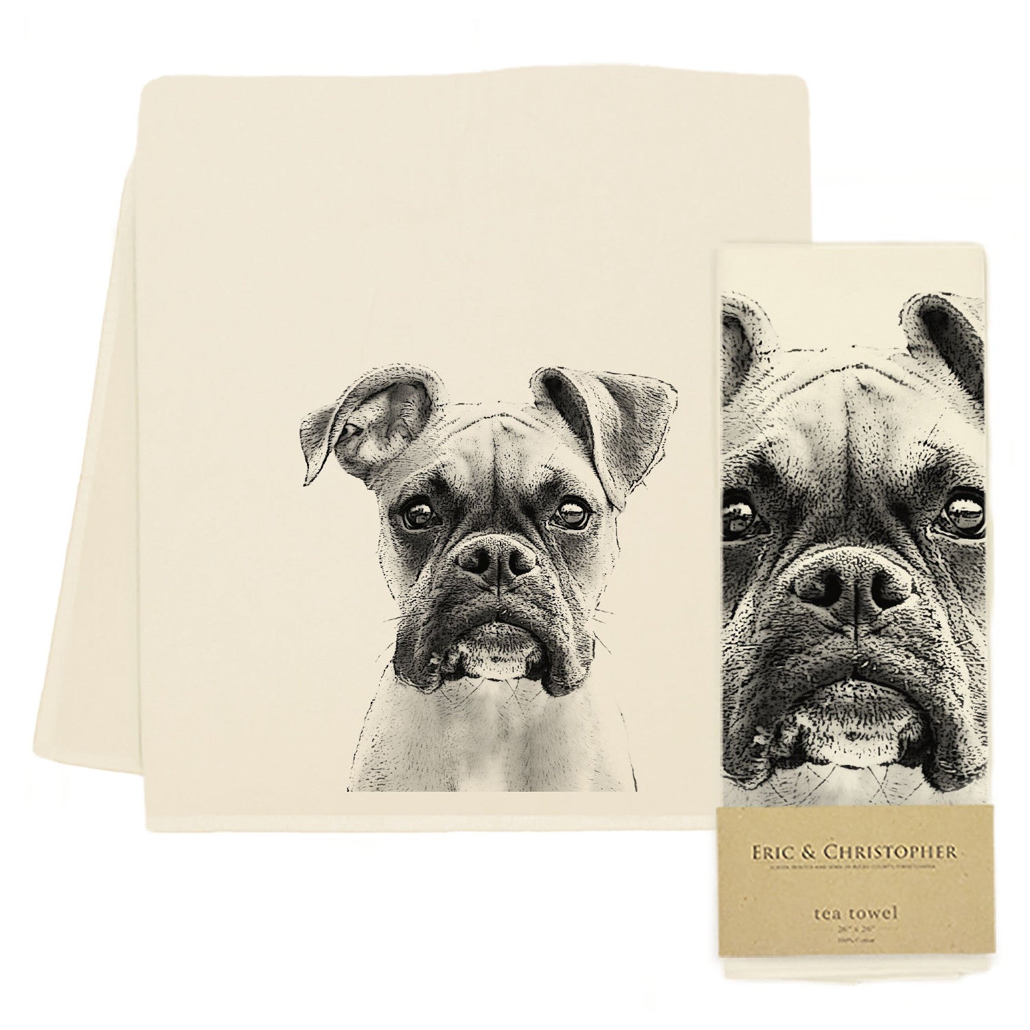 Premium Cotton Boxer Tea Towels - Absorbent & Durable Kitchen Towels for Dishes, Cleaning & Decor - Perfect for Home, Kitchen & Gifting