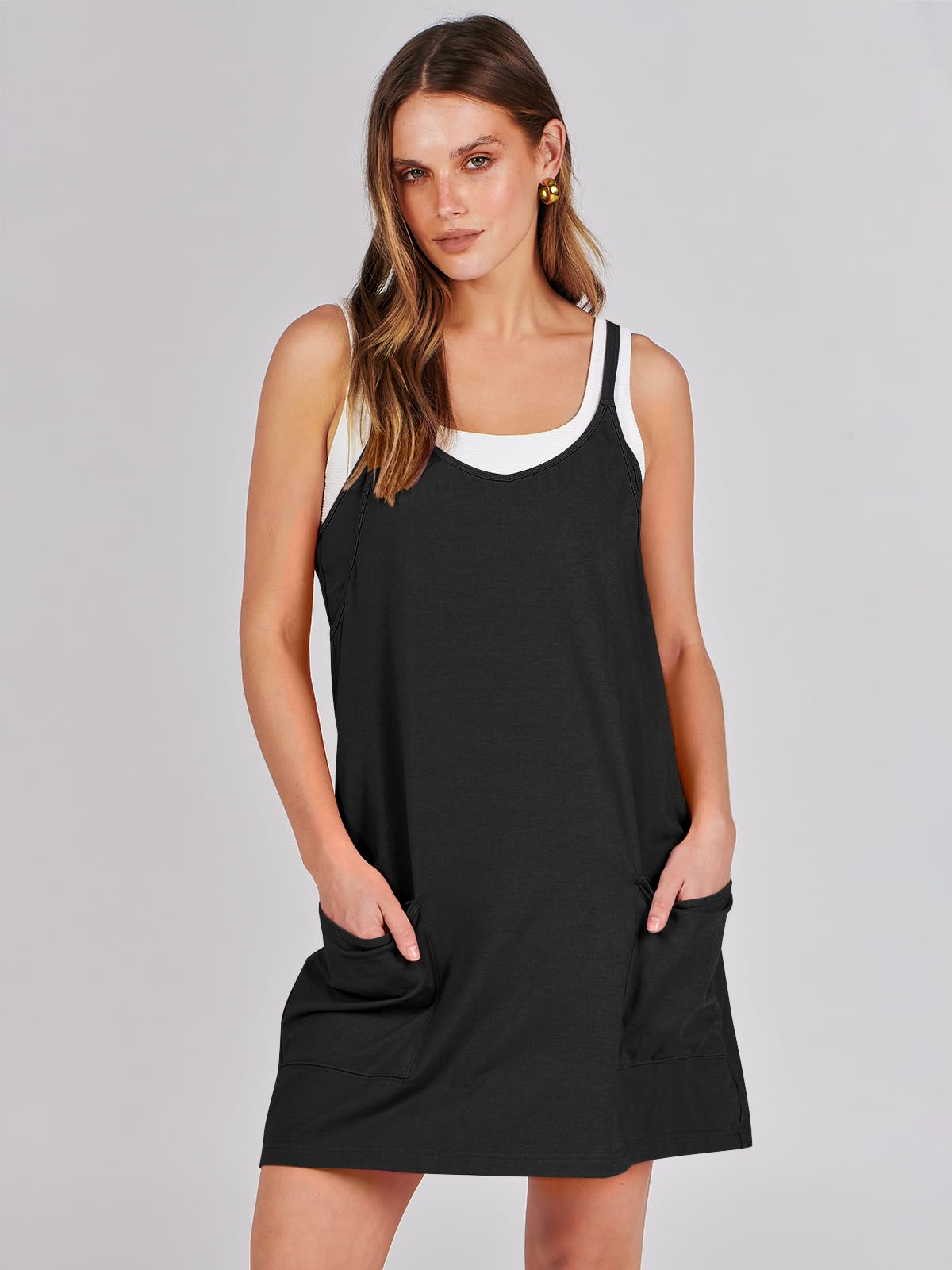 Prinbara Women's 2025 Summer Mini Romper Dress - Athletic Tennis Shorts with Built-in Shapewear, Trendy Sundress for Casual Workout & Outdoor Activities | Perfect for Gym, Beach, Running and Summer Fashion