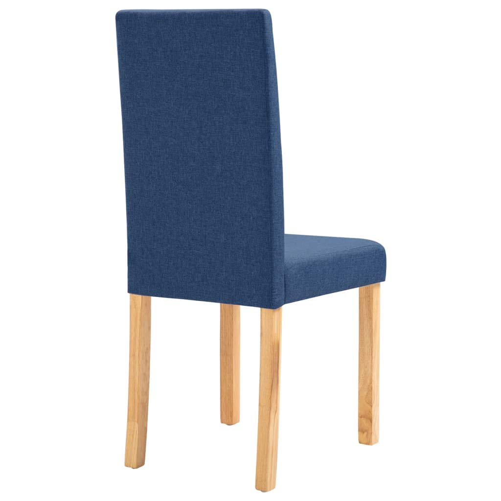 SKM Modern Dining Chairs Set of 4 - Blue Fabric Upholstered Kitchen Chairs with Sturdy Metal Legs - Comfortable Seating for Dining Room, Kitchen, Breakfast Nook & Small Spaces