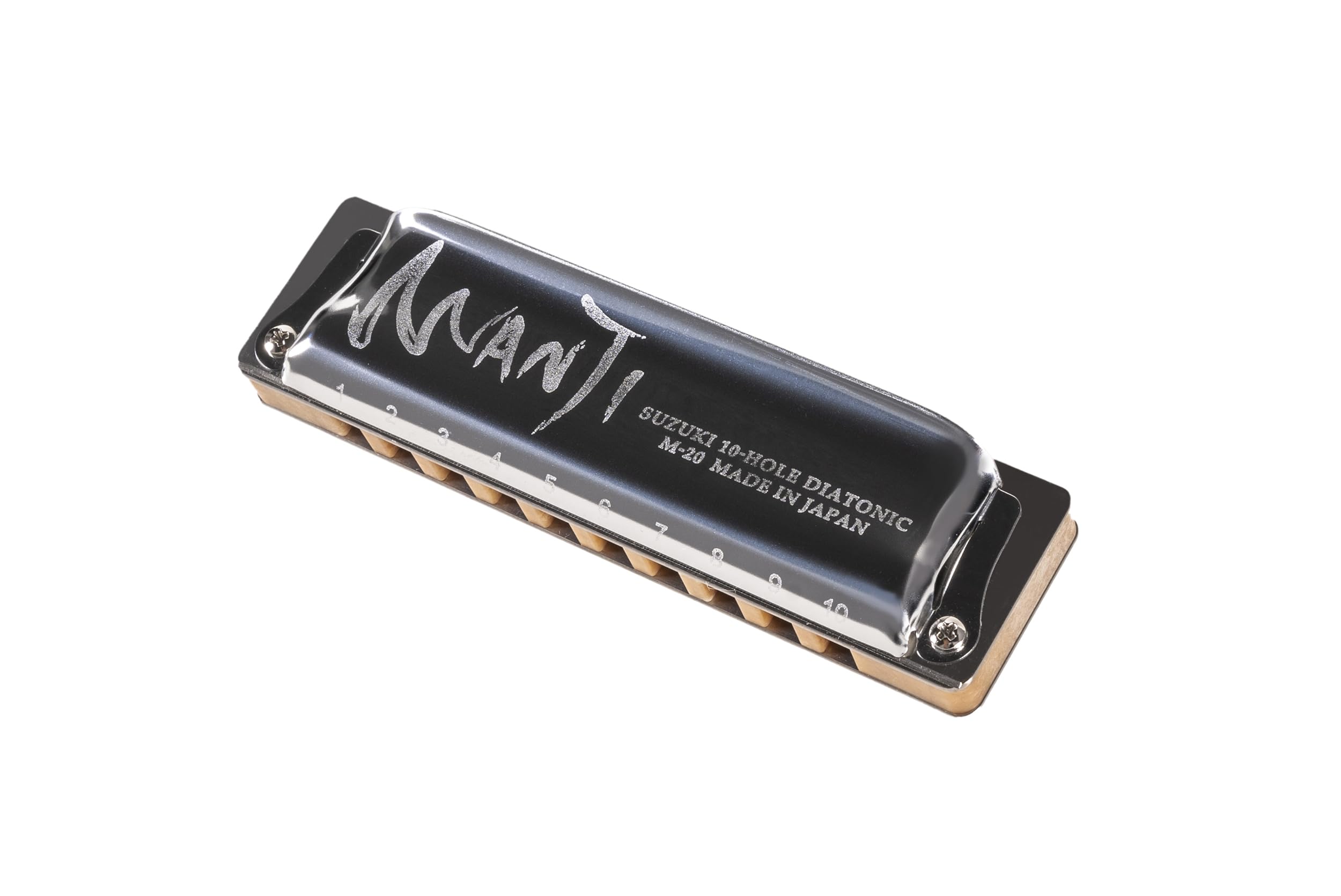 SUZUKI M-20HM-BB Professional Harmonica - 10 Hole Diatonic Blues Harp in Bb Key for Beginners & Musicians - Perfect for Blues, Folk & Rock Music Performances