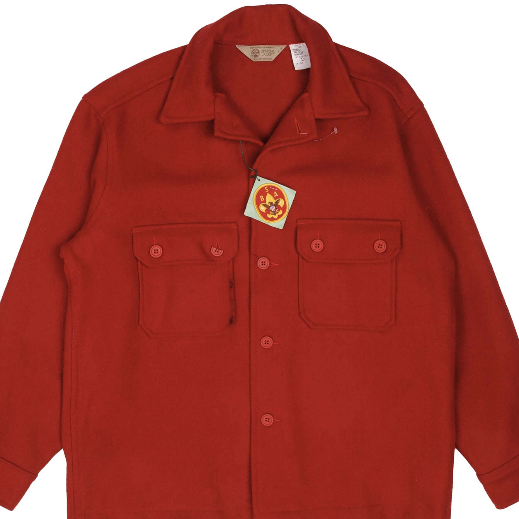 Vintage Boy Scouts of America Red Wool Jacket 1980s Medium - Made in USA Deadstock - Perfect for Collectors, Outdoor Adventures & Retro Fashion