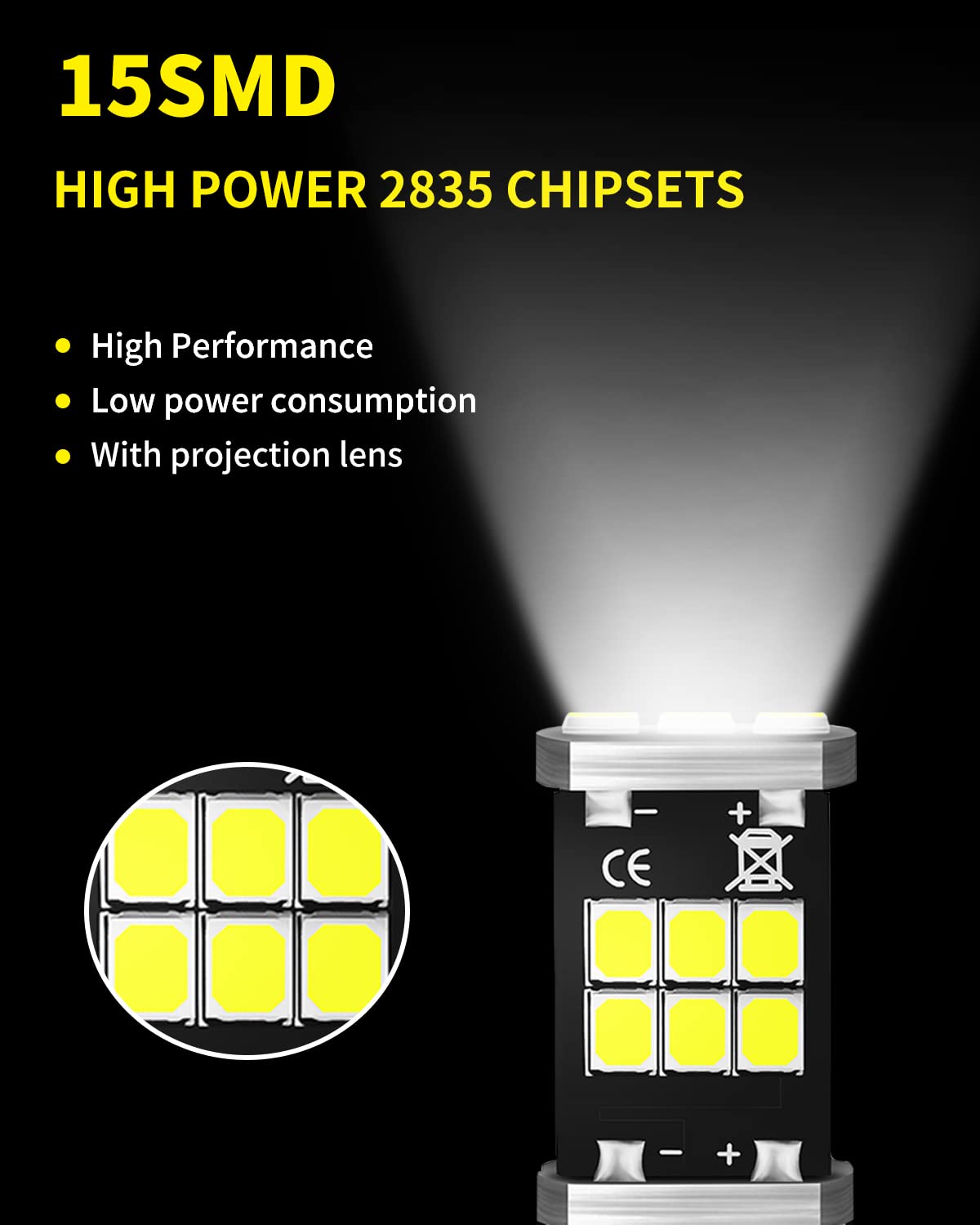 T15 921 912 906 LED Bulbs - 2835 Chipsets Super Bright Reverse Lights - Compatible with 2003-2021 Toyota 4Runner - Xenon White Backup Bulbs (Pack of 2) - Perfect for Night Driving & Enhanced Safety