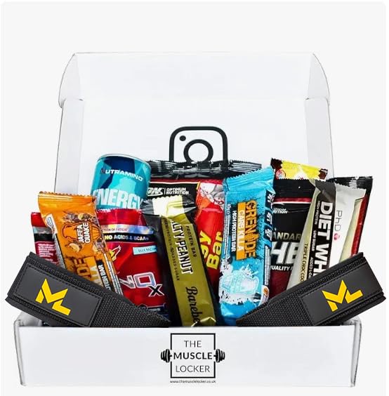 Muscle Locker Protein Snack Box - High Protein Gift Hamper with Energy Bars & Healthy Snacks for Gym Lovers | Perfect Fitness Gift for Men & Women | Post-Workout Recovery & On-The-Go Nutrition