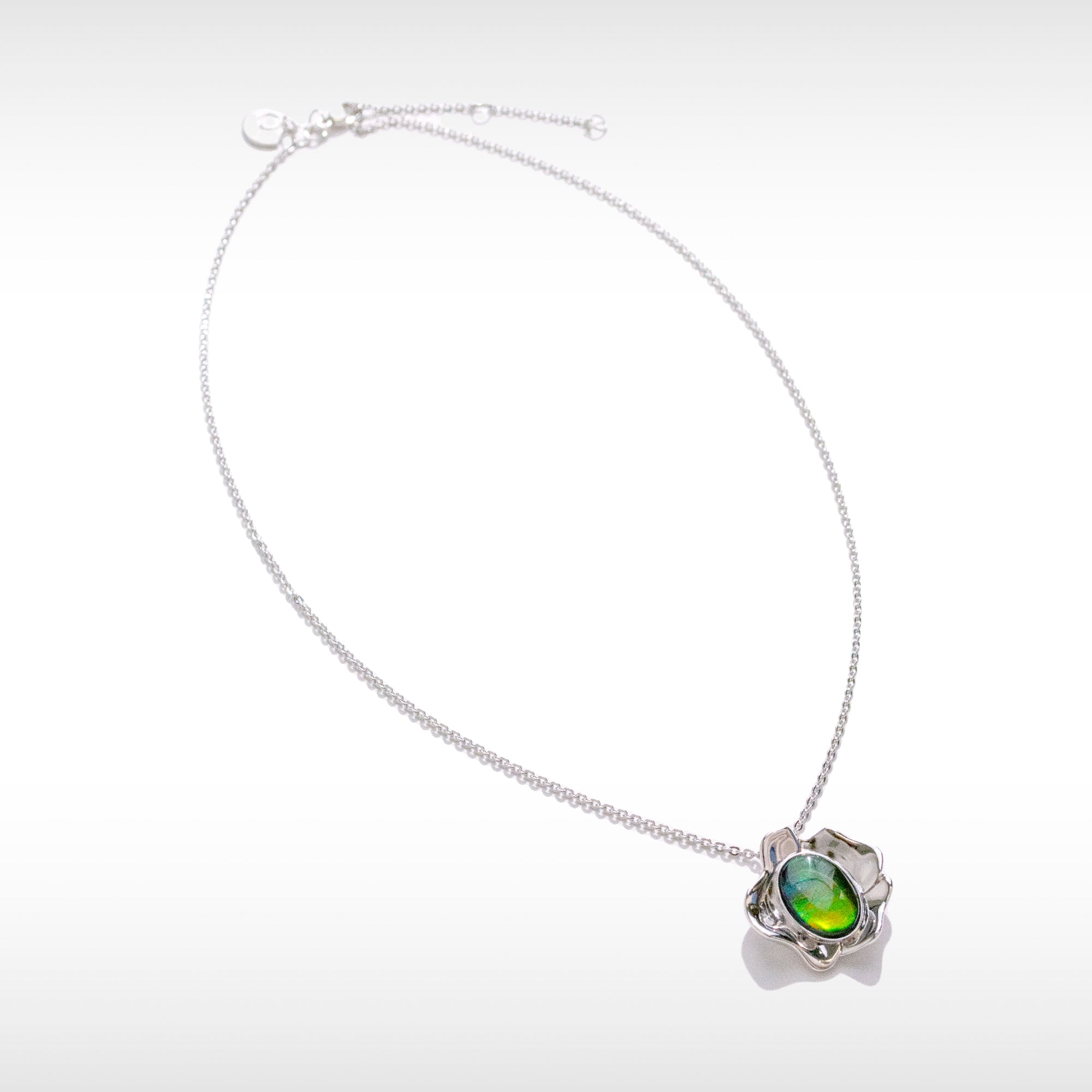 Natural Ammolite Pendant in Sterling Silver - Bloom Design Jewelry for Women | Perfect Gift for Birthdays, Anniversaries & Special Occasions