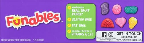 Funables Fruit Snacks - Barbie Shaped, Mixed Fruit Flavored, 0.8oz Pouches (Pack of 10) | Healthy Kids Snacks for School Lunches, Birthday Parties & On-the-Go Treats