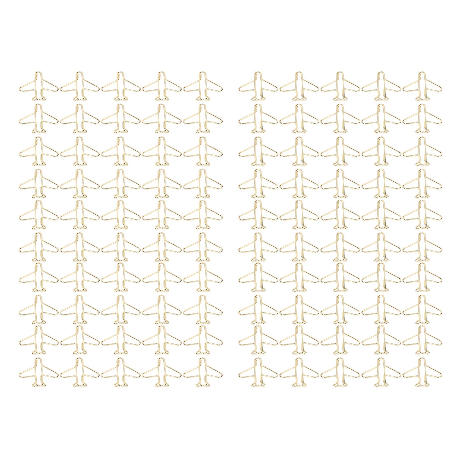 100pcs Cute Airplane-Shaped Paper Clips - Rustproof Electroplated Office & School Supplies for Organizing Documents, Notes & Homework - Perfect for Home, Office, Classroom & Craft Projects