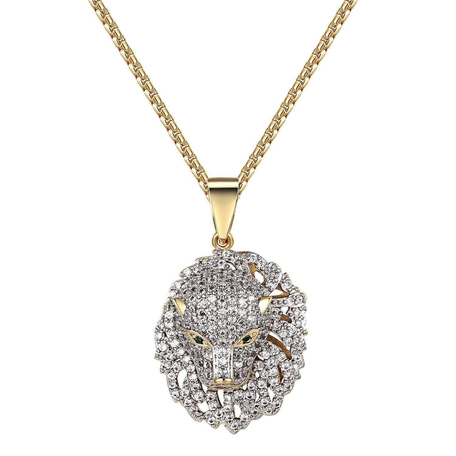 Panther Cheetah Pendant Necklace - 14k Gold Finish with Simulated Diamonds & Free Chain | Elegant Jewelry Gift for Women, Perfect for Parties, Anniversaries & Special Occasions