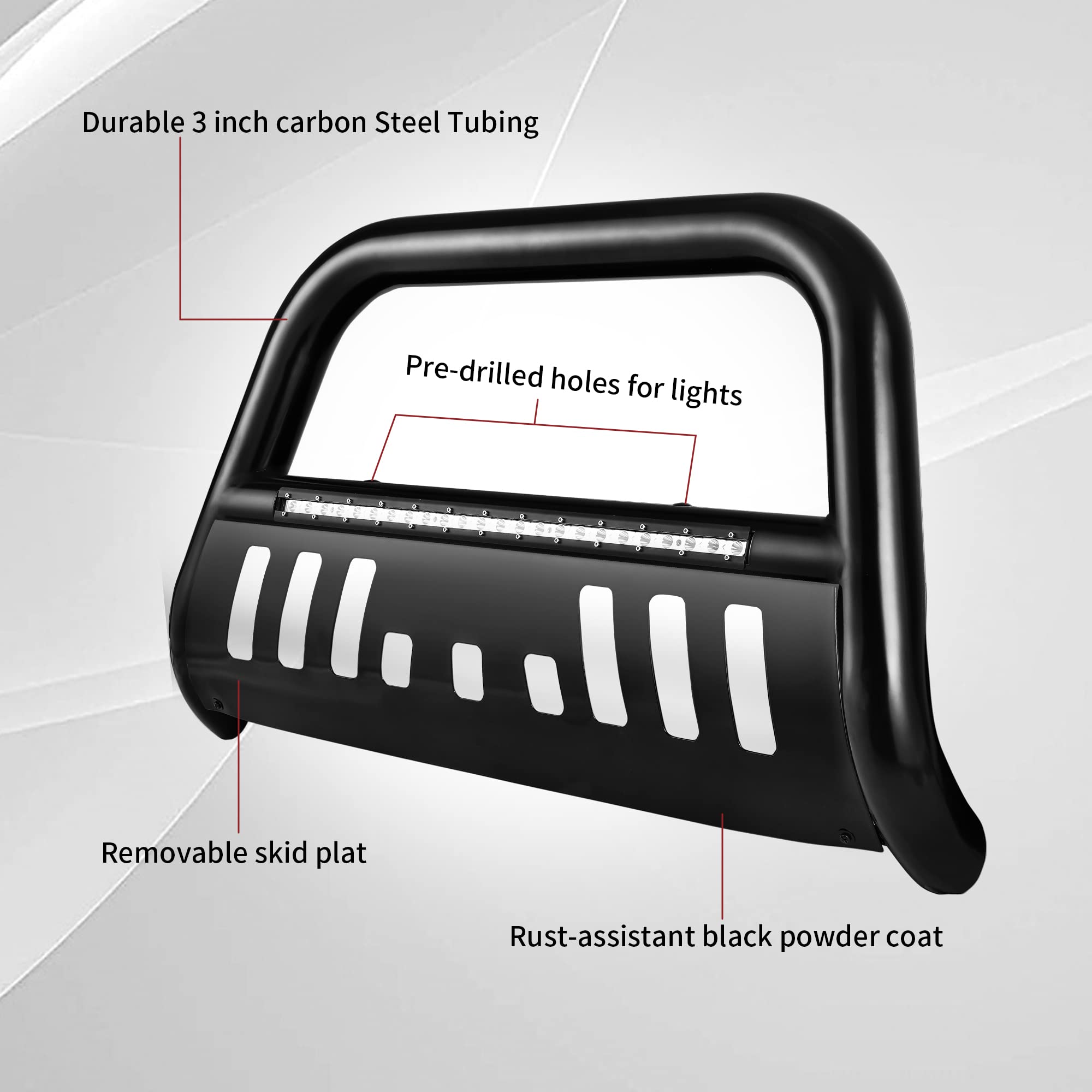 **AUTOSAVER88 Black Bull Bar with 3