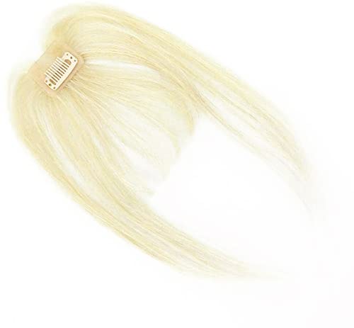 One Piece Blonde Clip-in Hair Fringe | 3D Human Hair Bangs Topper with Clips | 613 Blonde Real Hair Extensions for Women | Perfect for Cosplay, Daily Wear & Volume Boost