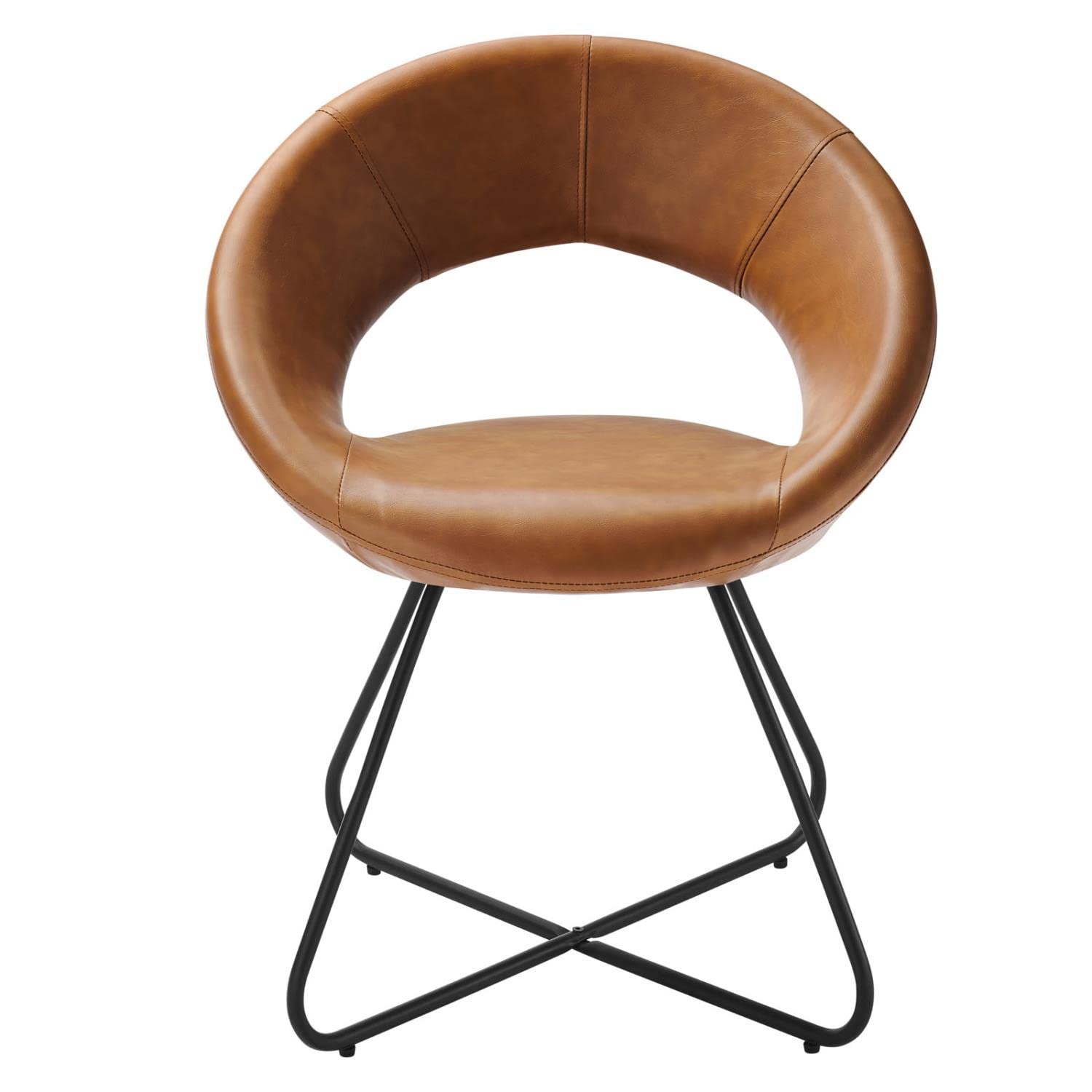 Moday Nouvelle Vegan Leather Dining Chairs Set of 2 - Black & Tan Faux Leather Modern Kitchen Chairs for Dining Room, Restaurant, and Home Decor