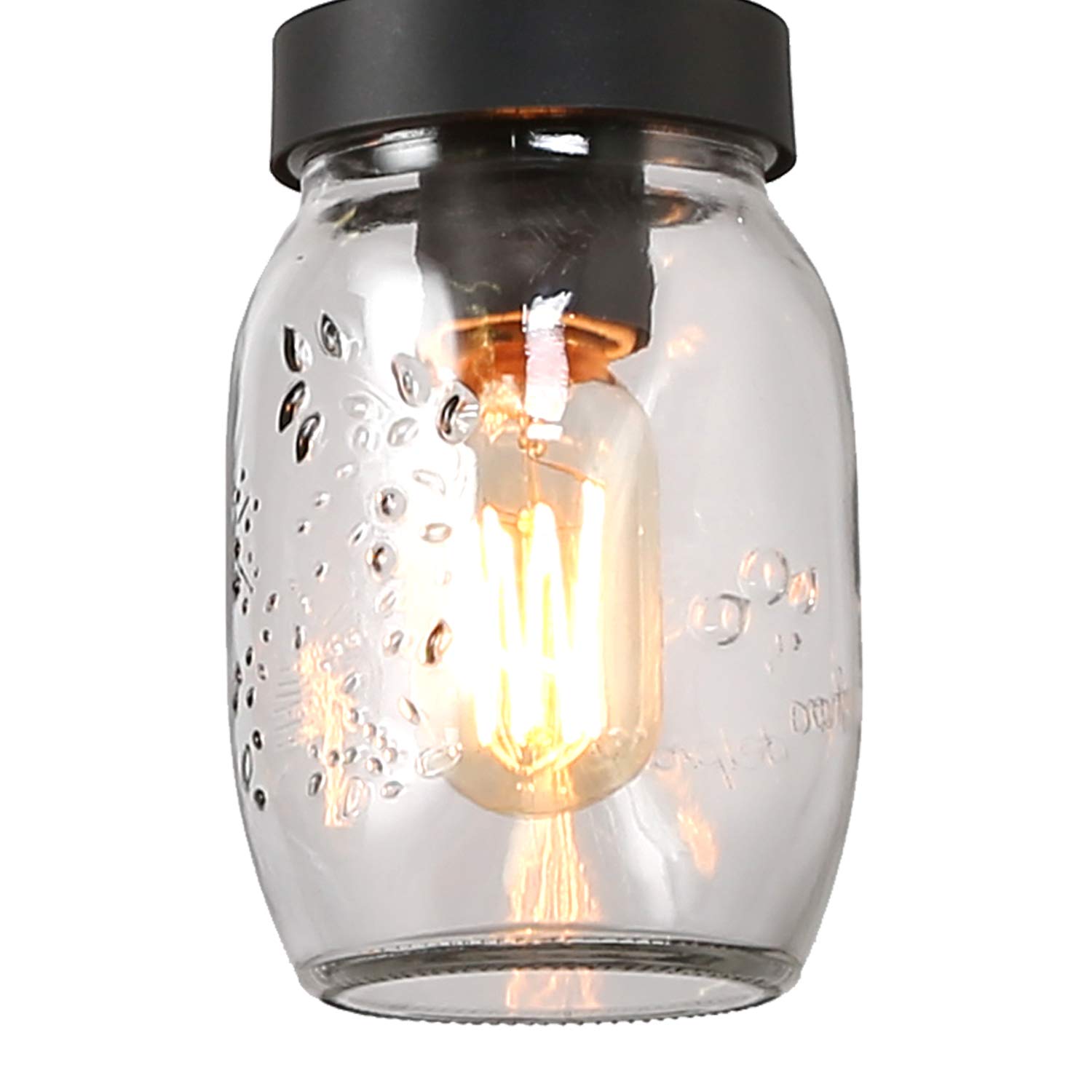 Rustic Mason Jar Chandelier - Farmhouse Lighting with Metal Finish & Glass Pendant for Dining Room, Kitchen Island - Perfect for Country Style Home Decor & Cozy Dining Ambiance