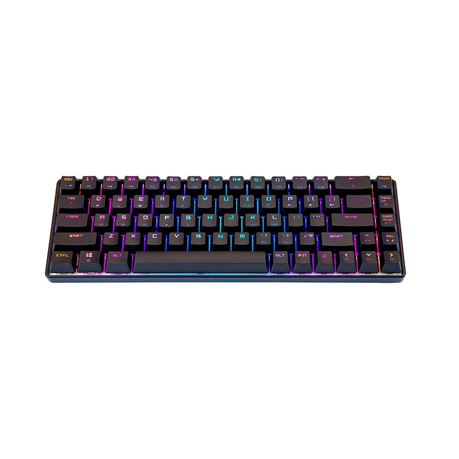 MK14 RGB Backlit 68-Key Mechanical Gaming Keyboard - Metal Panel, N-Key Rollover, Floating Keycaps, 18 Lighting Modes (Black) - Perfect for Esports, Typing & Office Work
