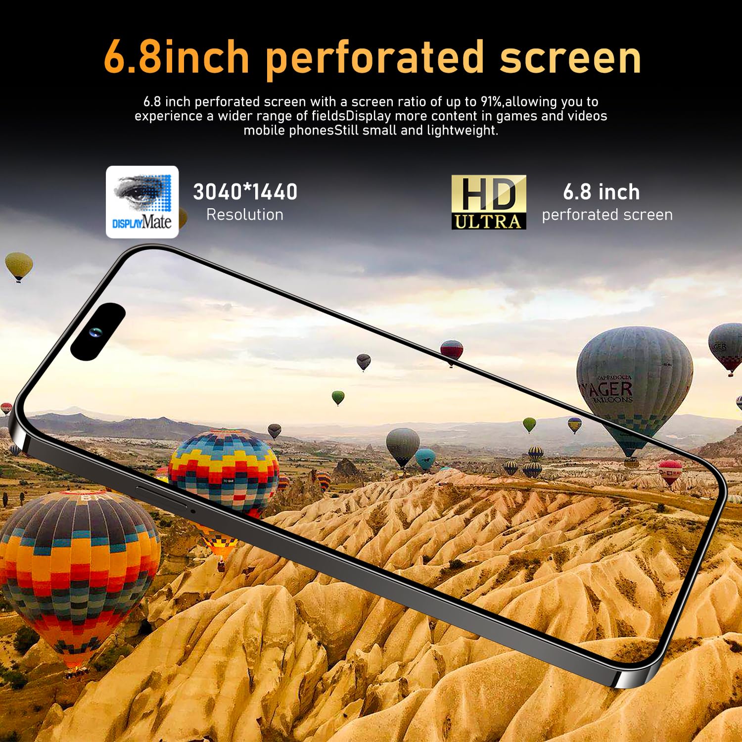Huness I15 Pro MAX Unlocked Smartphone - 6.8