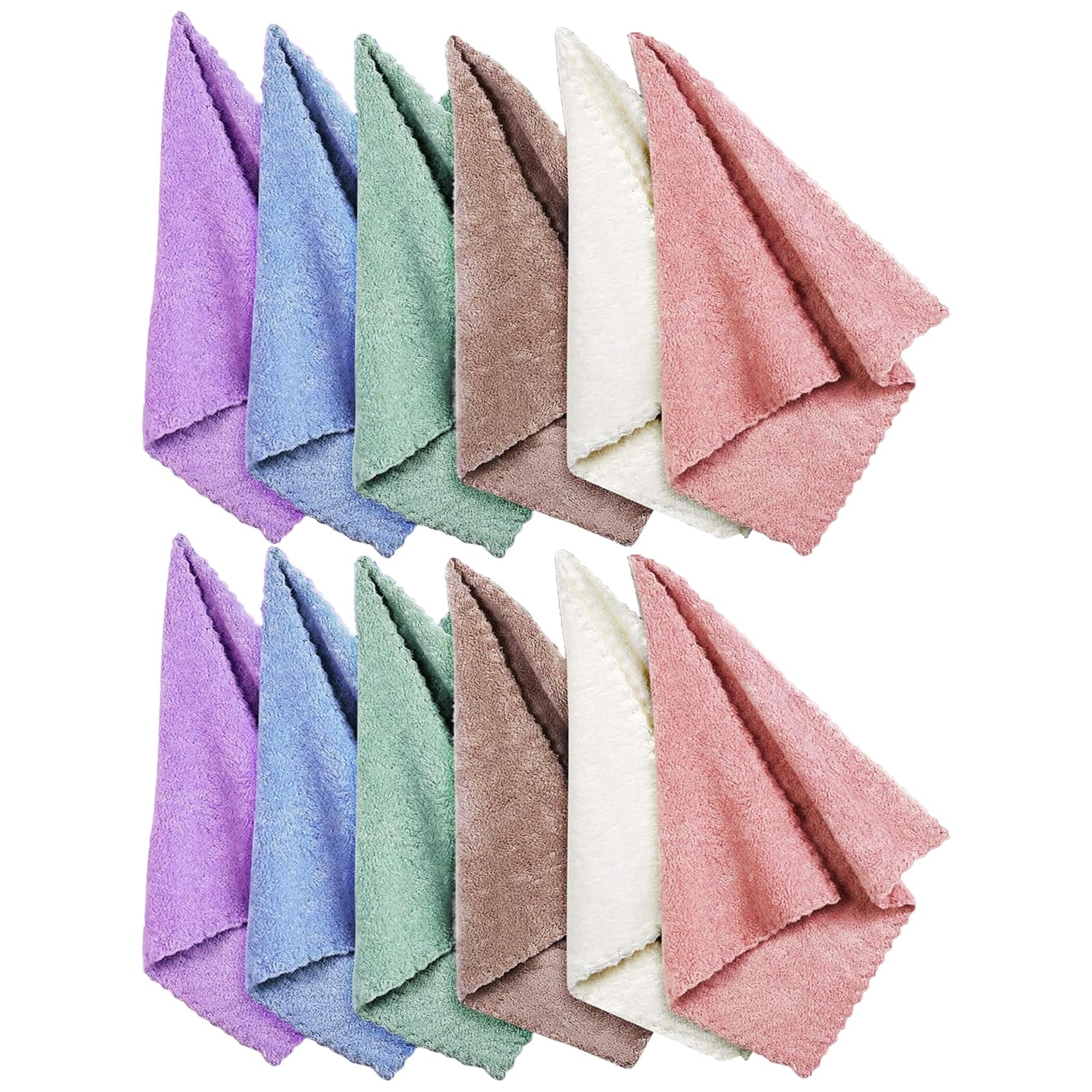 Reusable Face Towels - 6 Pack Soft Microfiber Face Cloths for Gentle Cleansing, Makeup Removal & Skincare | Eco-Friendly Washable Facial Towels for Daily Beauty Routine, Travel & Spa Use