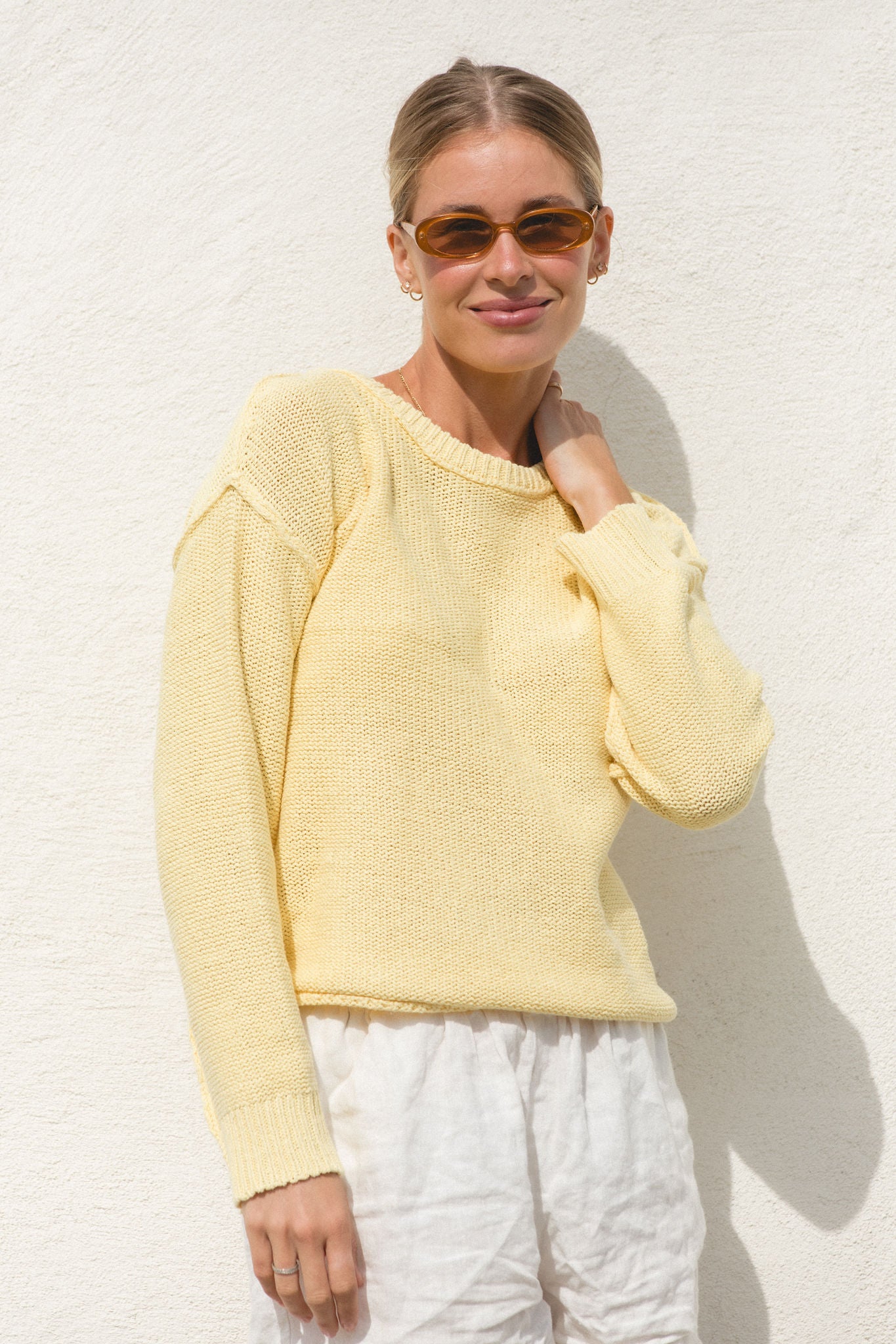 Soft Cotton Knit Sweater for Women - Cozy Pullover with Sunrise Design | Perfect for Fall & Winter Layering, Casual Outfits and Office Wear