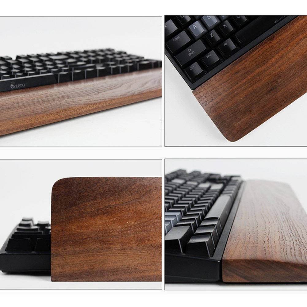 Handmade Wooden Mechanical Keyboard Wrist Rest - Black Walnut for 87-Key TKL Keyboards | Ergonomic Support for Typing & Gaming Comfort