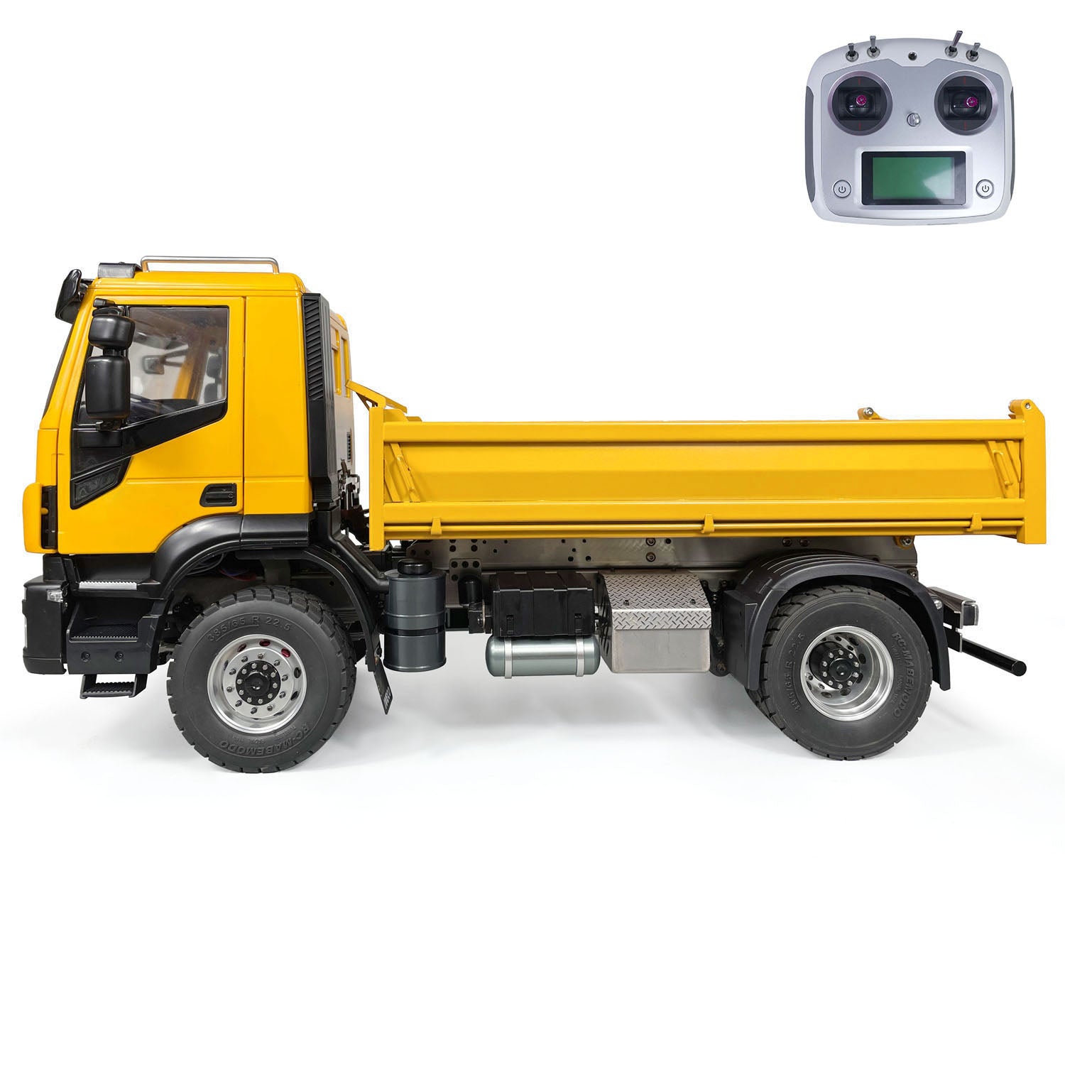 1/14 Scale 4x2 Metal RC Hydraulic Dump Truck - 2 Speed Remote Control Tipper Car with Electric Motor, DIY PNP, Sound & Light System - Perfect for Construction Site Play, Collectors & RC Hobbyists
