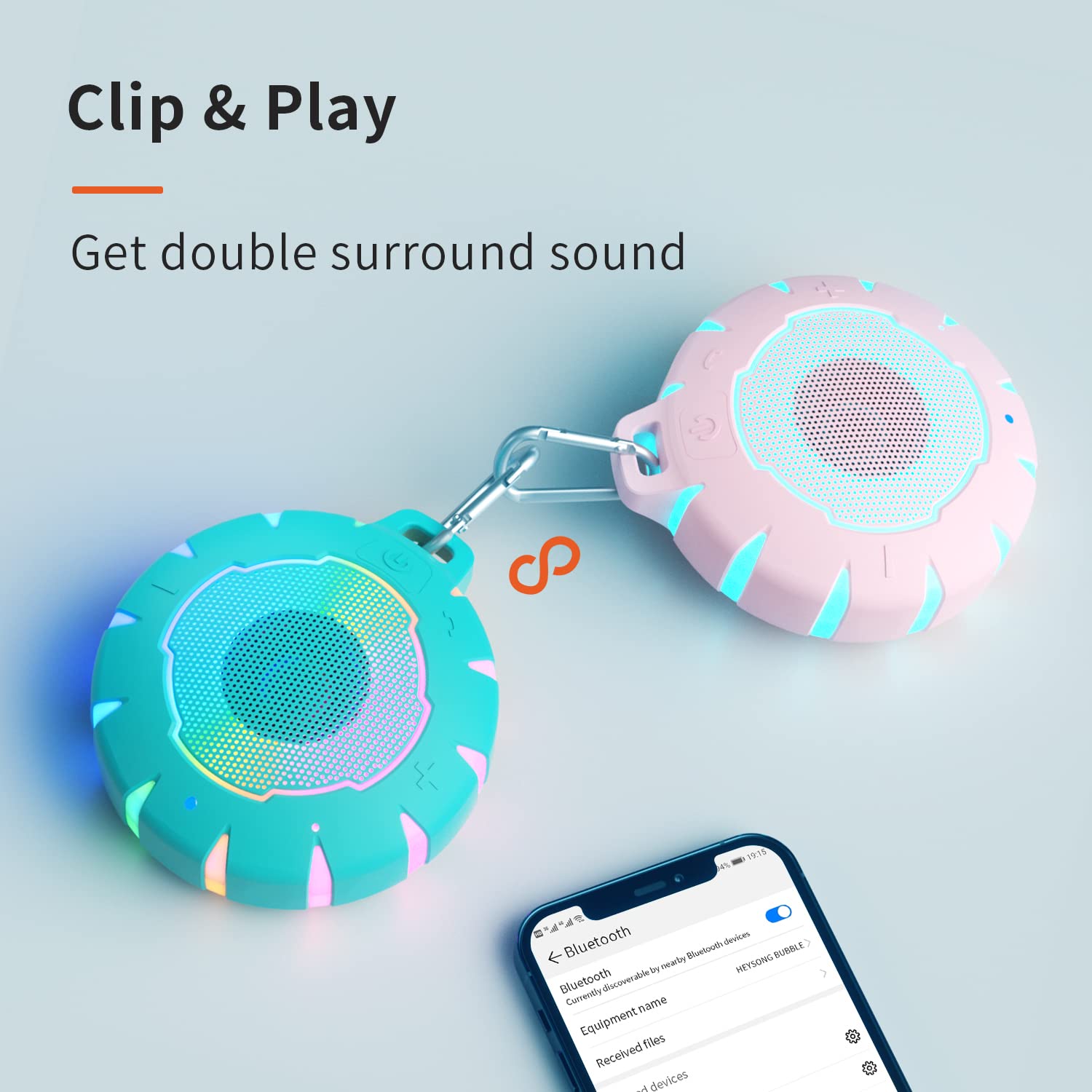 HEYSONG Waterproof Bluetooth Speaker - Portable Shower Speaker with HD Sound, IPX7 Waterproof for Pool, Beach, Kayaking - Perfect Gift for Women, Men, Teens - Great for Bathroom, Outdoor Adventures & Travel