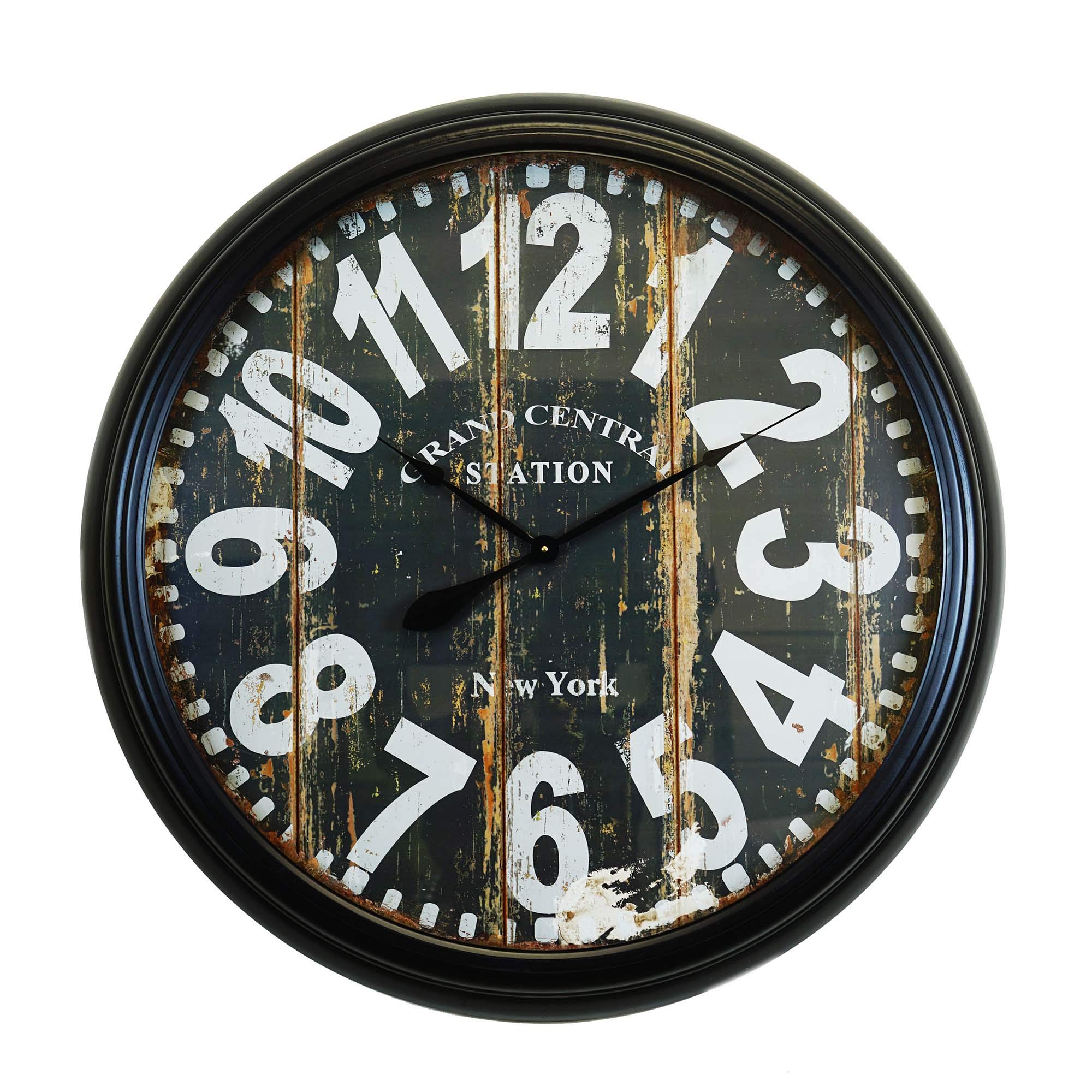 Stylish Black New York Metal Wall Clock - Vintage Decor for Home, Office & Cafe - Perfect Gift for Travel Lovers & City Enthusiasts