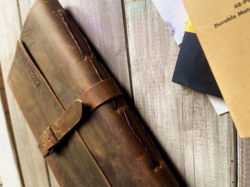 Vintage Distressed Brown Leather Journal with Buckle Closure - Perfect for Travel, Writing & Gift Giving