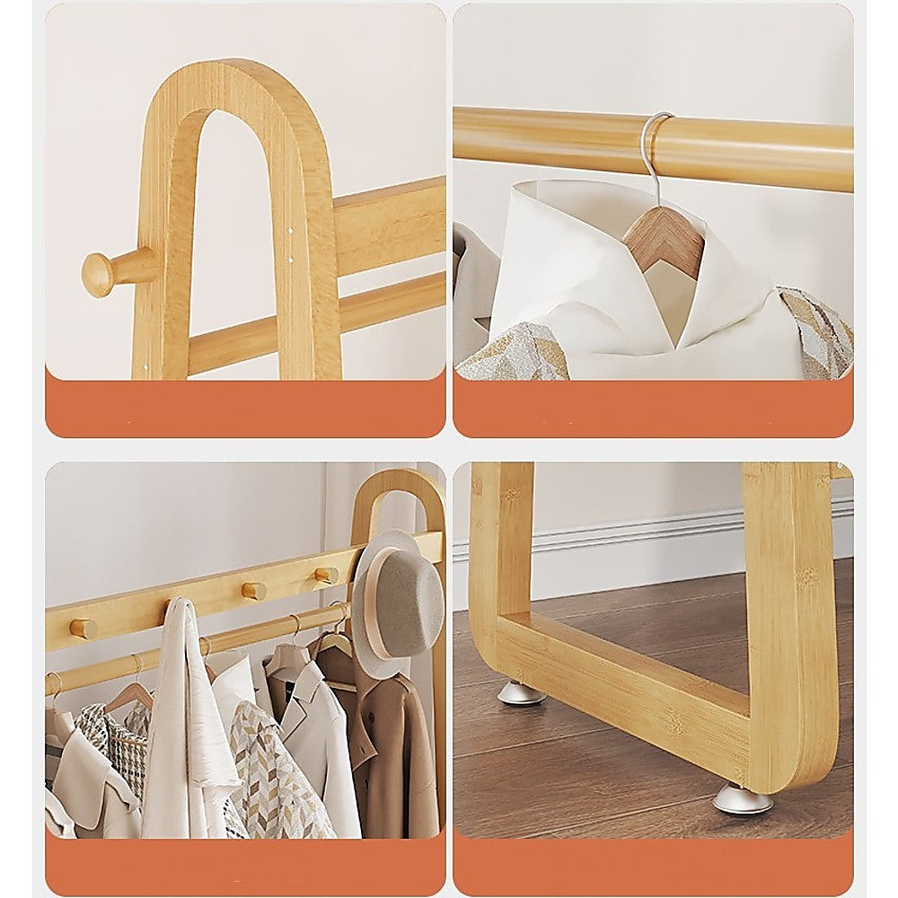 160x100cm Slim Space Saving Clothes Rack - Stylish Freestanding Garment Organizer for Bedroom, Closet & Laundry Room