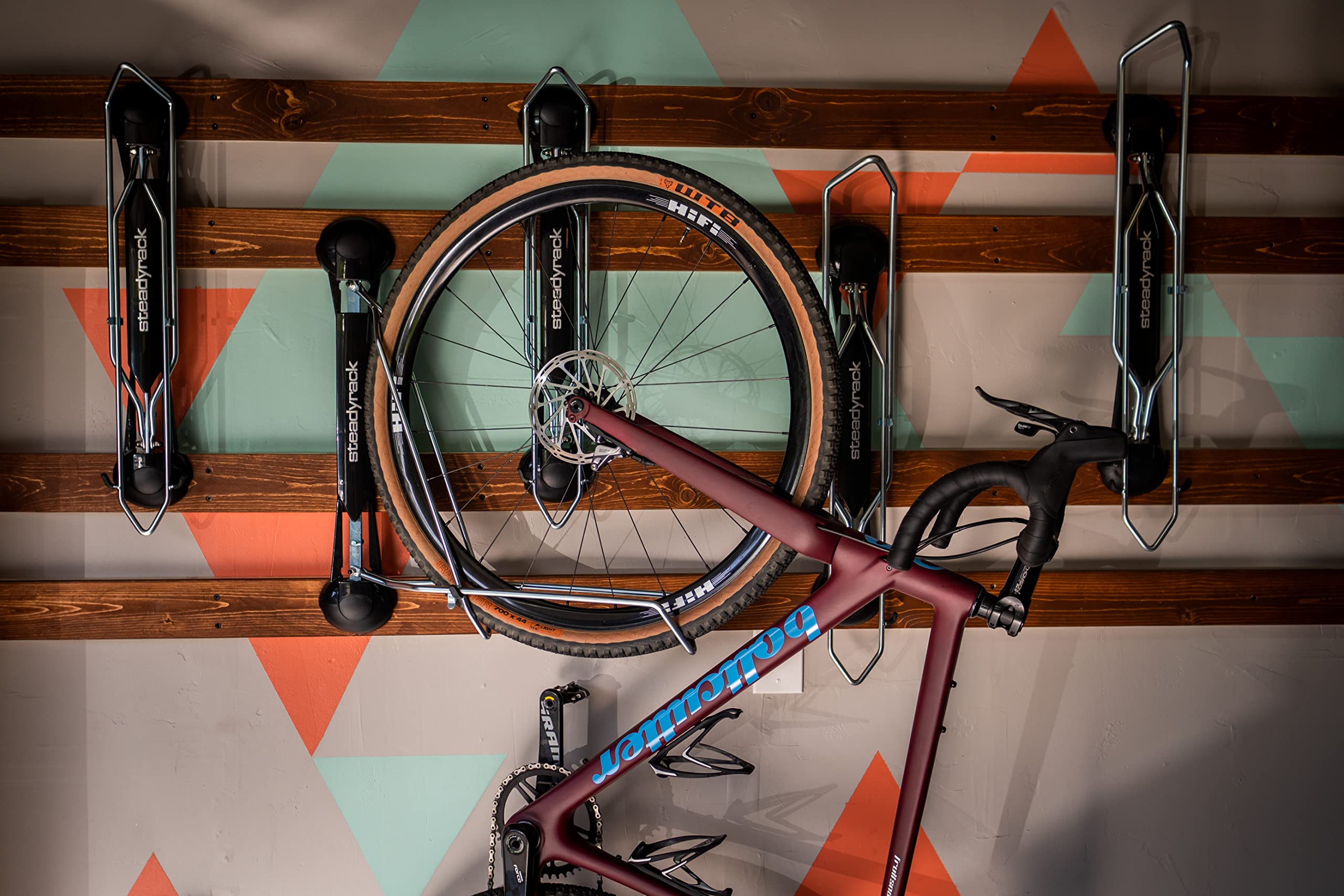 Steadyrack Bike Racks - Classic Wall Mounted Bike Storage Rack for Home, Garage & Bike Park - Space Saving Bike Holder - 2 Pack - Perfect for Small Spaces & Organized Bike Storage