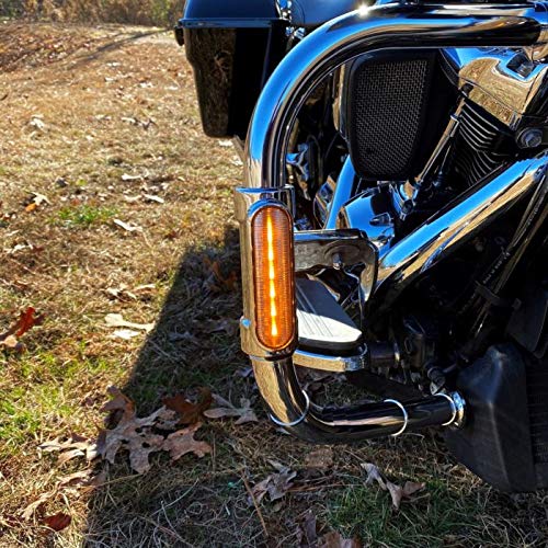 CUSTOM DYNAMICS Run Turn Signal Engine Guard LED Lights for Harley Davidson Touring 2014-2020 - Black | Enhanced Visibility & Safety for Night Riding & Group Cruises