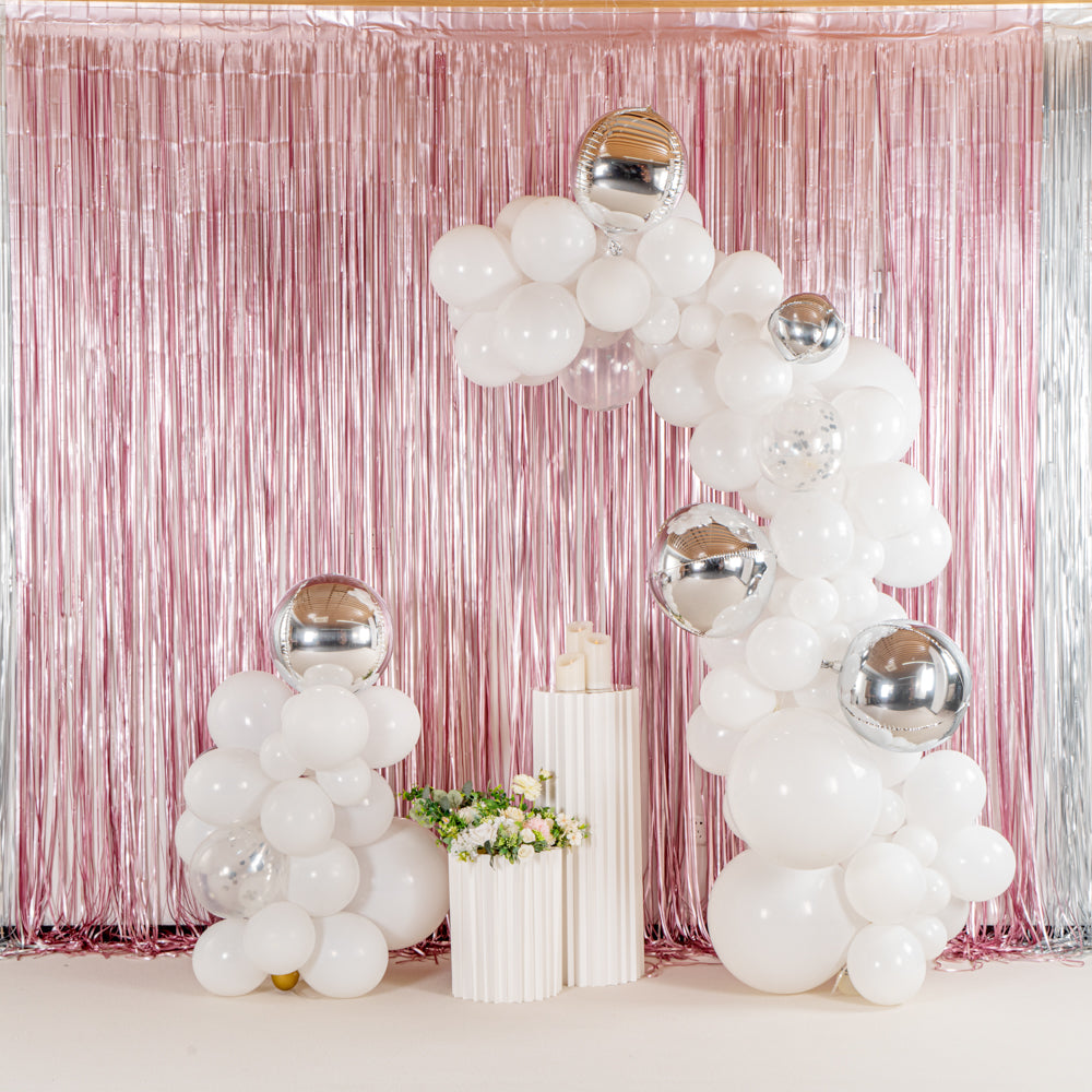 Balloonify White and Silver Balloon Arch Garland Kit - 125 Pieces for Party Decorations | Perfect for Weddings, Birthdays & Baby Showers