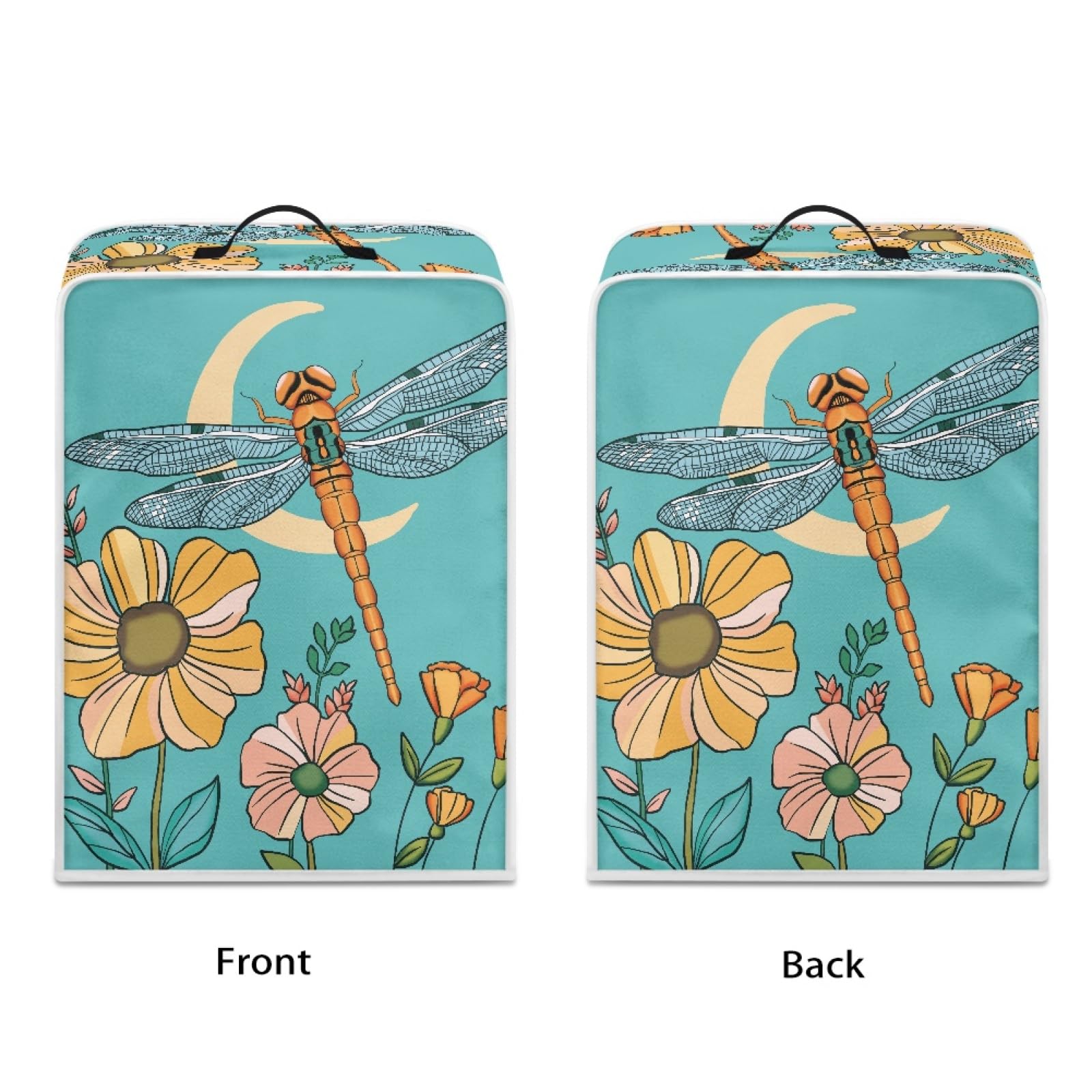 GLENLCWE Dragonfly Floral Moon Coffee Maker Cover - Dust Protection for Coffee Machine, Stand Mixer & Juice Maker | Elegant Kitchen Appliance Cover for Women, Home & Countertop Decor | Perfect for Kitchen Organization & Gift Giving