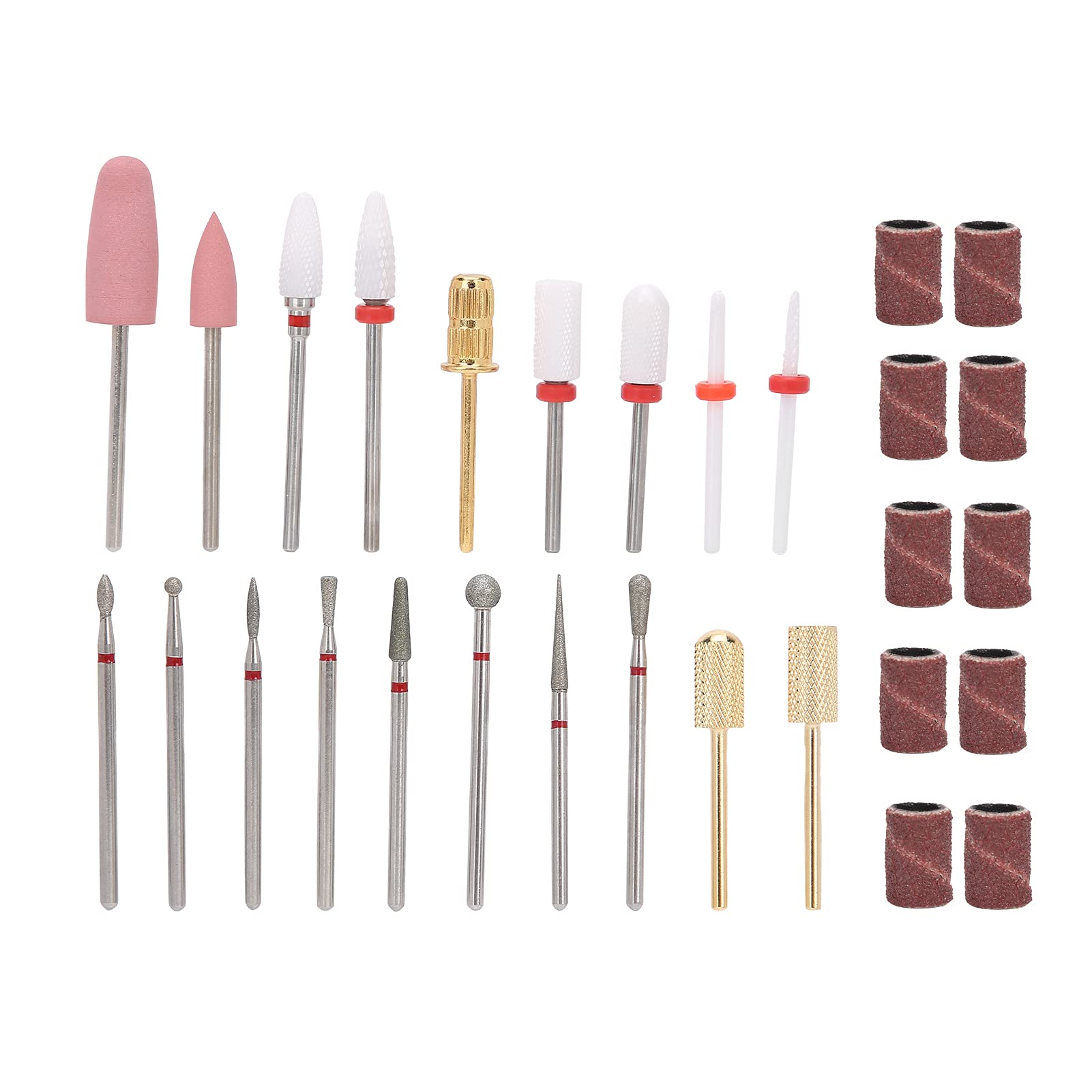 19PCS Professional Nail Drill Bits Kit - Cuticle, Acrylic & Gel Nail Bits for Manicure, Pedicure, Shaping & Removal | Perfect for Home & Salon Use