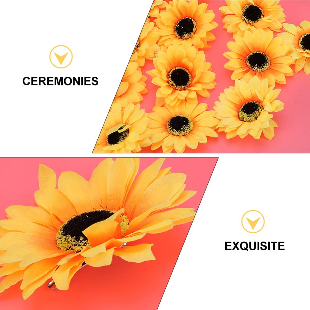 Beaupretty 10Pcs Sunflower Hair Clips - Alligator Flower Hairpins with Alloy Yellow Sunflowers for Women & Girls - Perfect for Beach, Summer, Wedding, Vacation & Everyday Hair Accessories