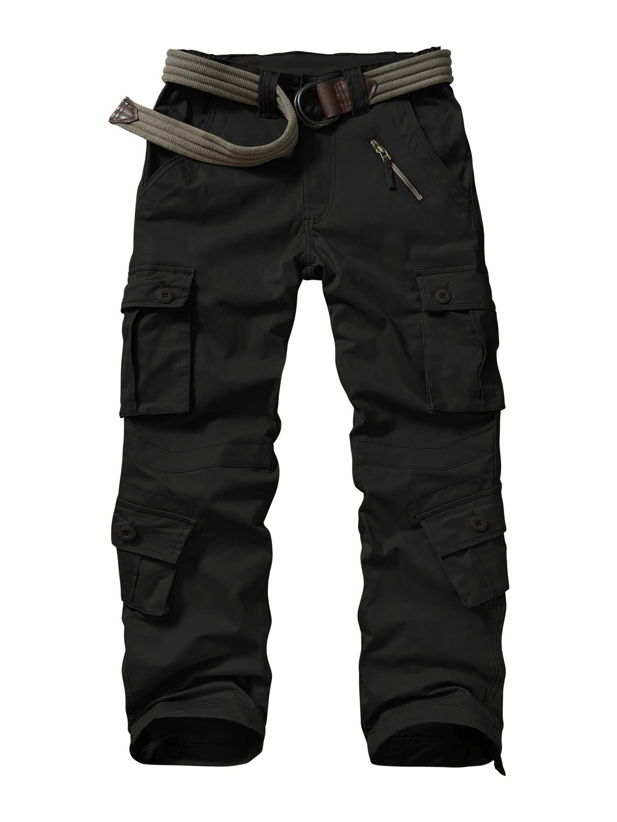 Raroauf Women's Casual Cotton Cargo Pants - Military Style Combat Work Pants with 8 Pockets | Comfortable Capri Pants for Outdoor, Work & Everyday Wear
